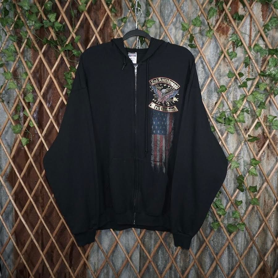 Vintage XL- Vintage / Y2K 2000’s American 2nd Amendment zipup hoodie Size US XL / EU 56 / 4 - 1 Thumbnail