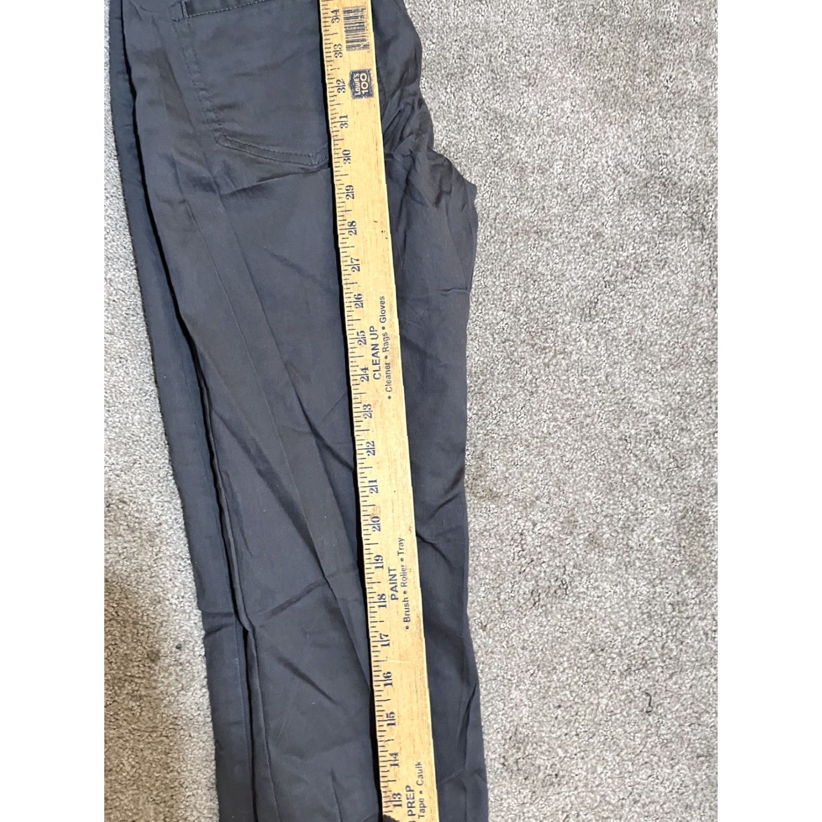 H&M H&M Pants Women 6 Gray Textured Button Waist Tapered Stretch Chino Flat Front Casual Size 28" / US 6 / IT 42 - 6 Thumbnail