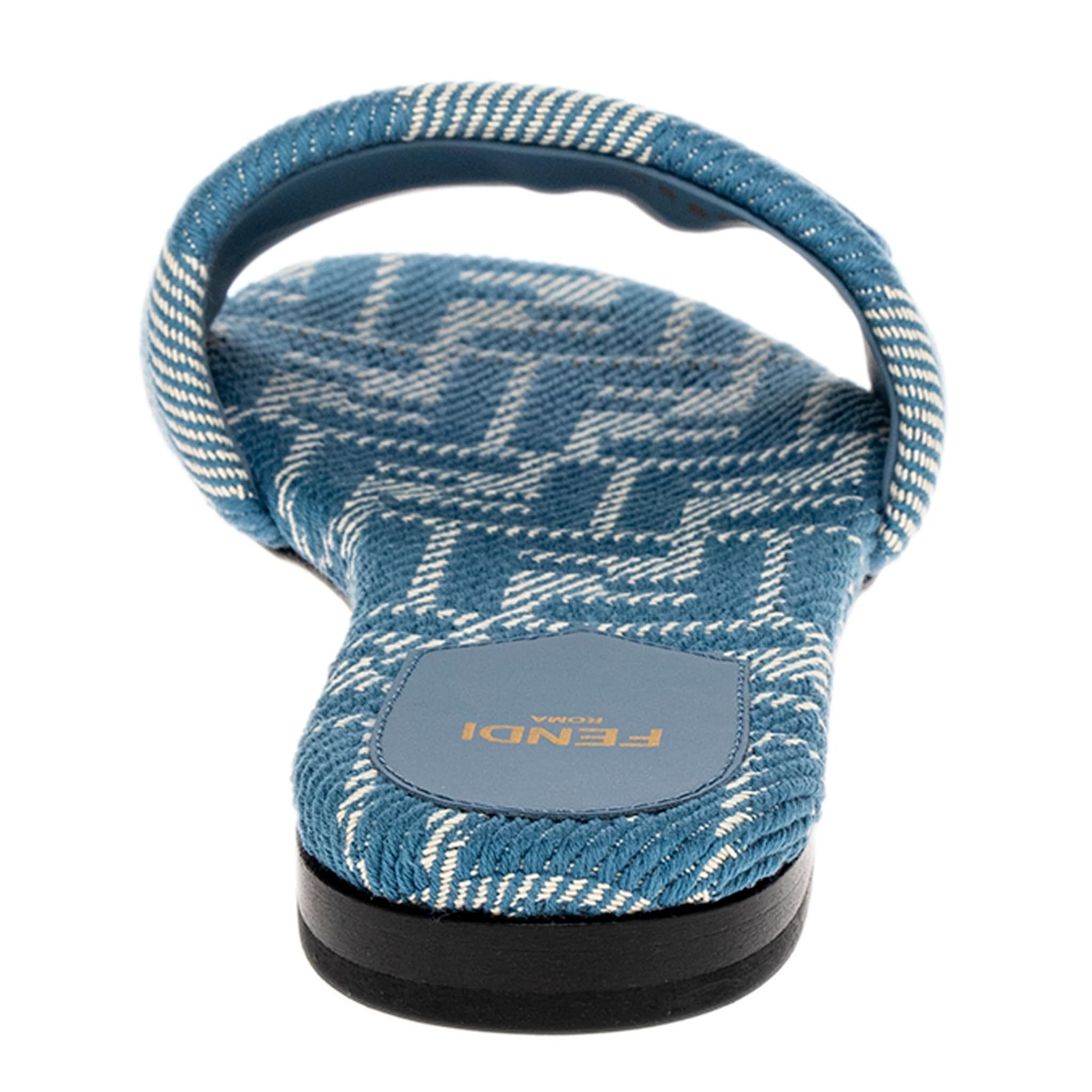 Fendi Fendi Sunshine Denim FF Logo Mule Slide Flat Sandal 37 Size US 7 / IT 37 - 16 Thumbnail