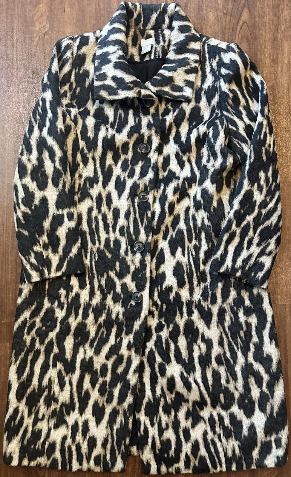 Chicos Chico’s Women’s Short FauxFur Cheetah Print Peacoat Jacket 1 Size S / US 4 / IT 40 - 1 Thumbnail