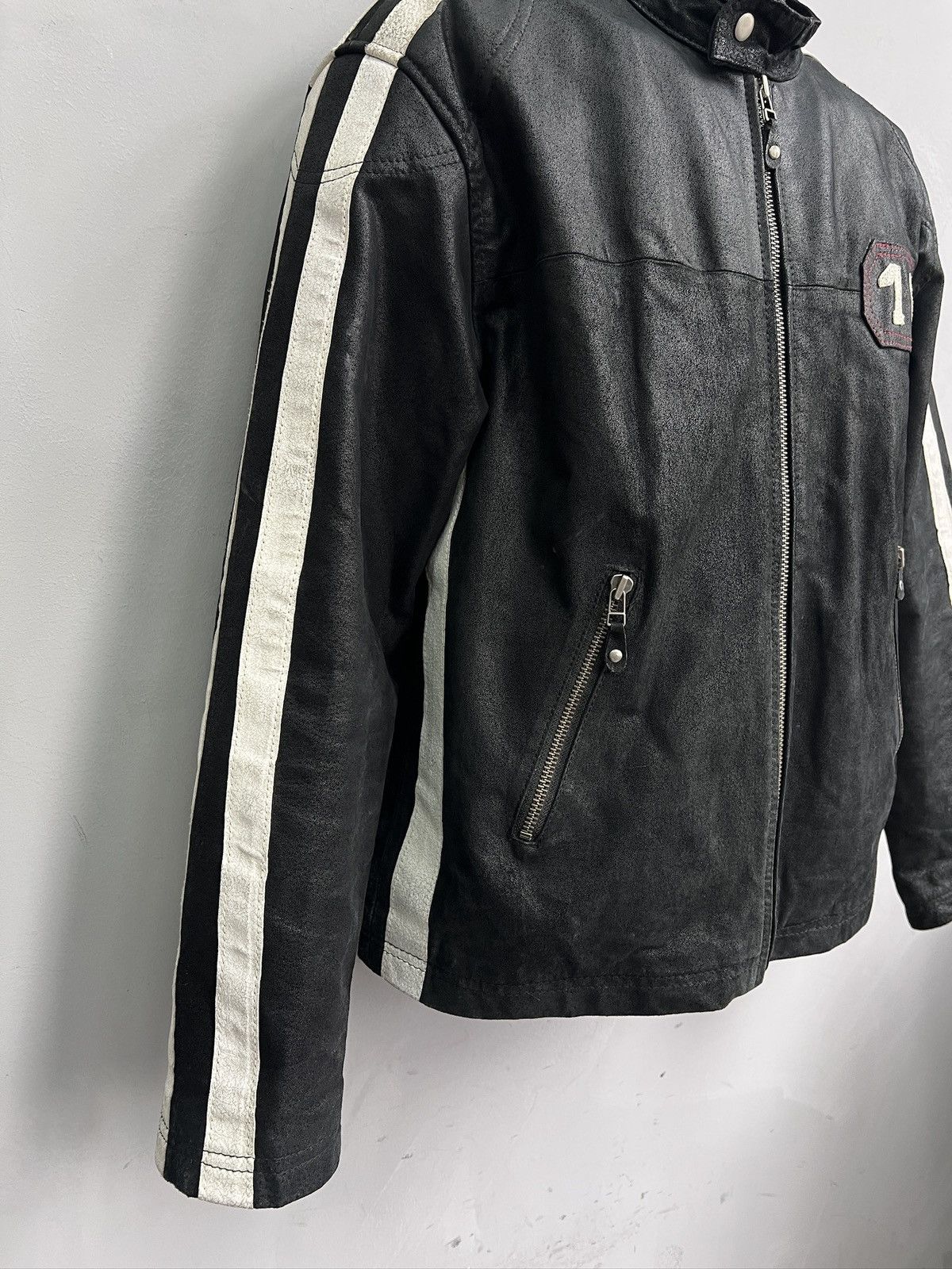 PPFM Archive black racing moto leather jacket marlboro style Size US L / EU 52-54 / 3 - 5 Thumbnail
