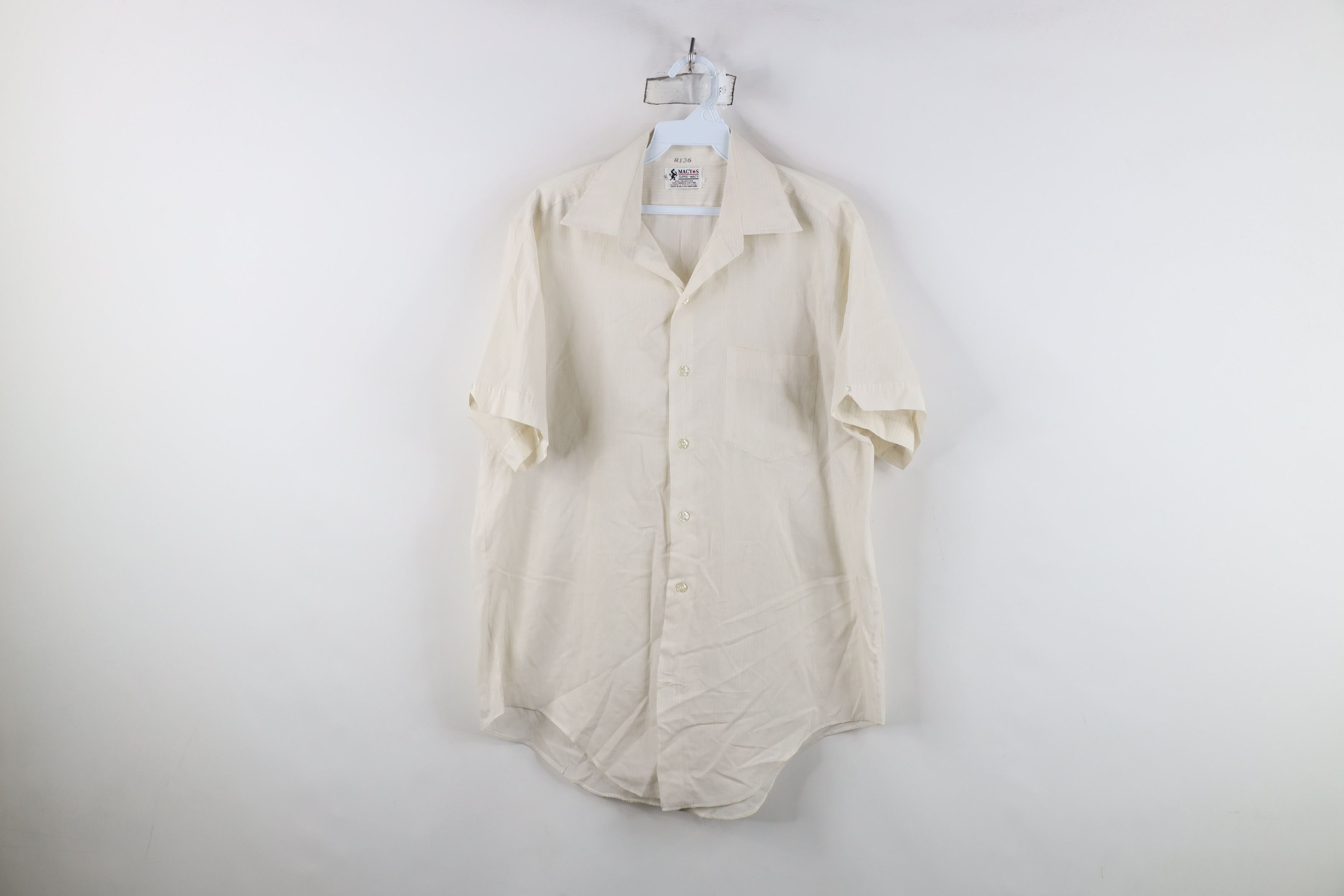 Vintage Vintage 50s 60s Macys Button Sleeve Collared Shirt Size US M / EU 48-50 / 2 - 1 Thumbnail