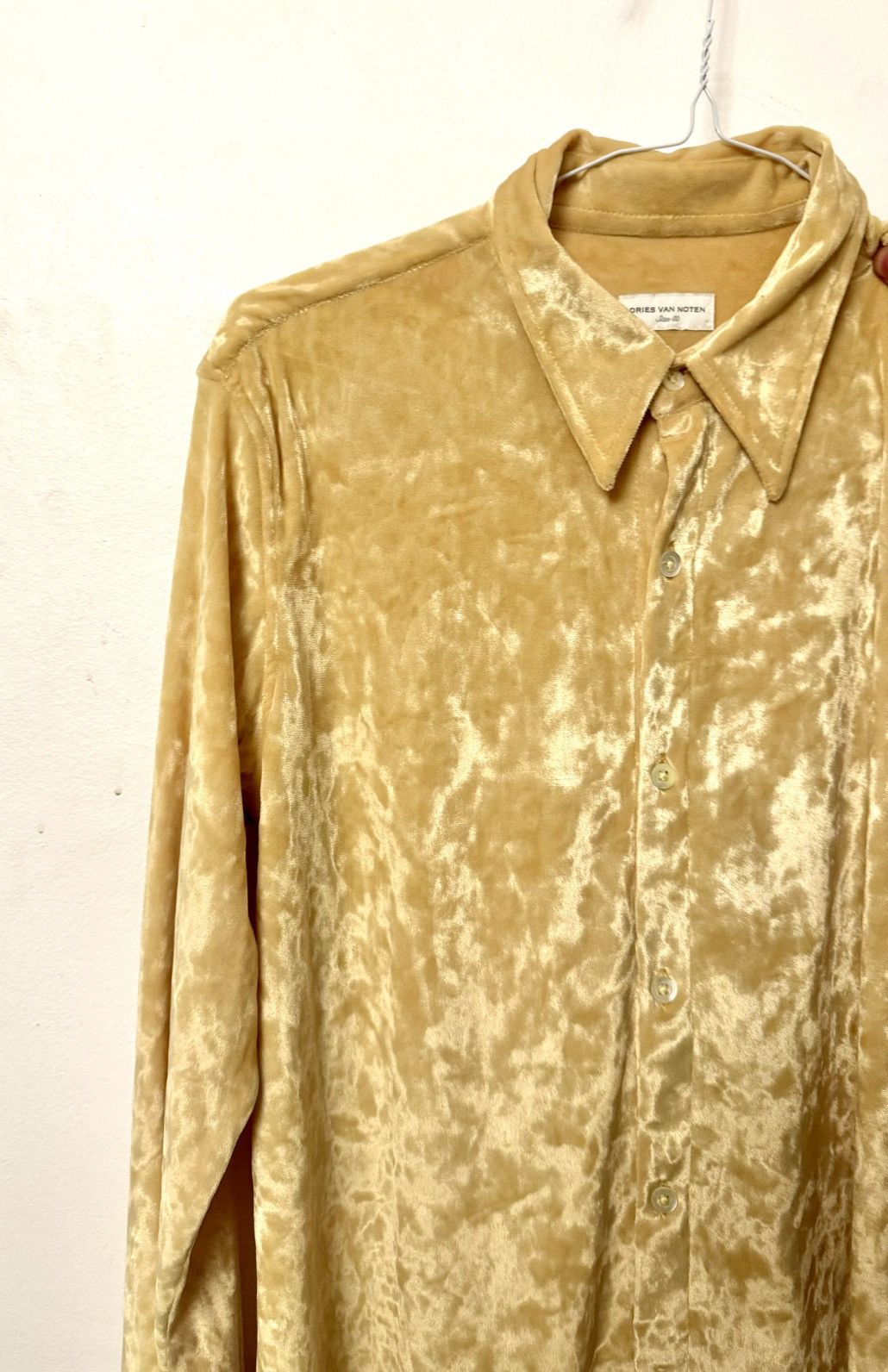 Dries Van Noten Dries Van Noten ss runway 2020 yellow velvet shirt 50 fitted Size US M / EU 48-50 / 2 - 8 Thumbnail