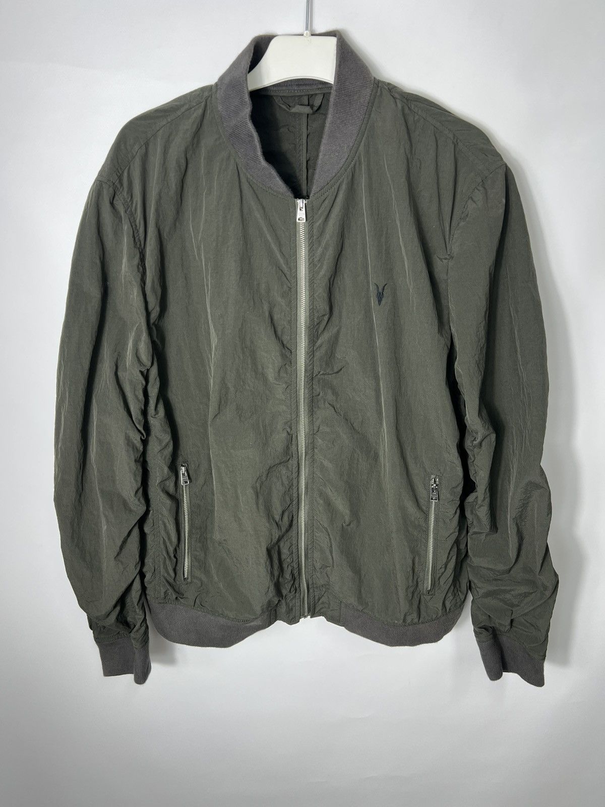 Vintage y2k Luxury Allsaints Mens Fleet Nylon Bomber Jacket