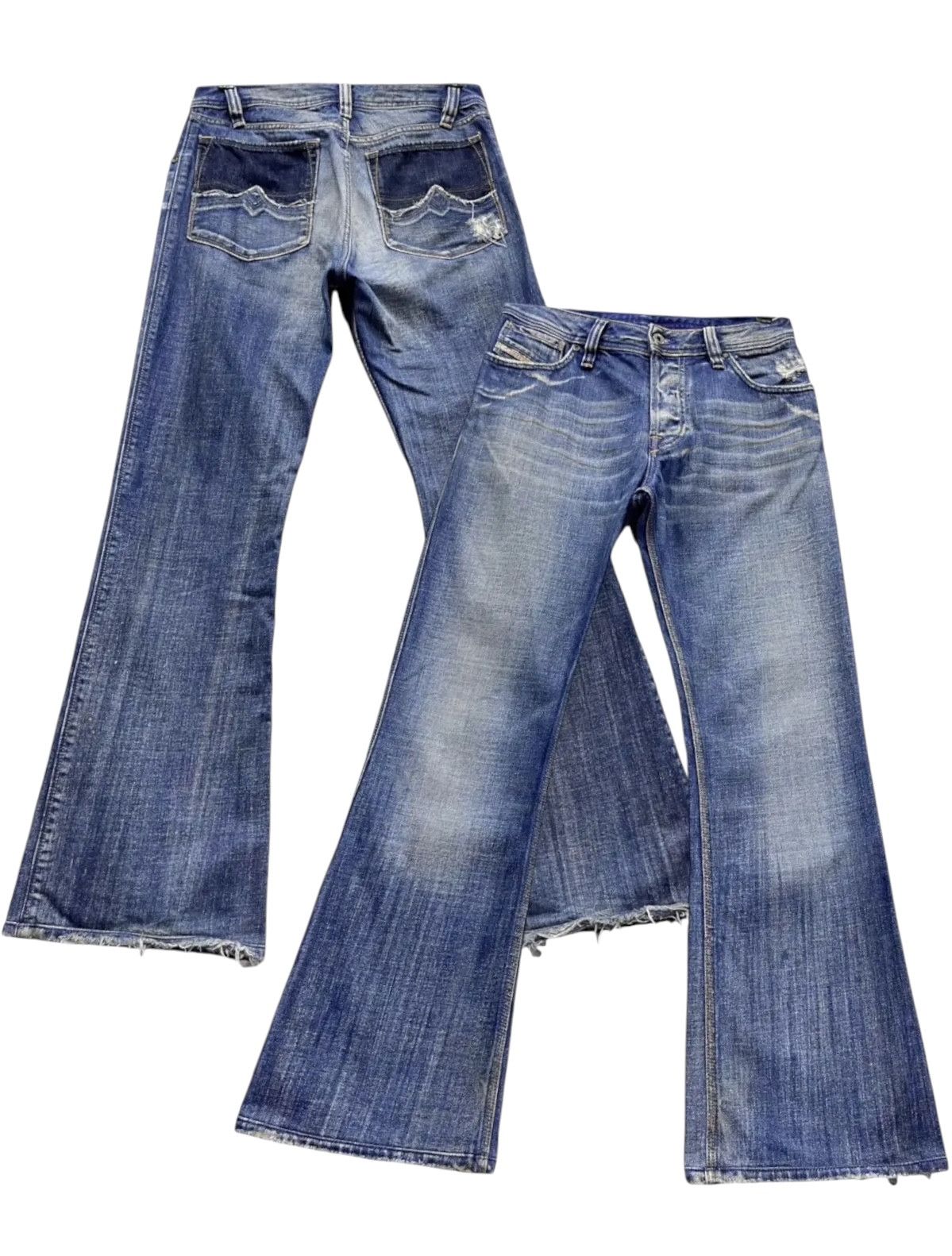 Diesel × Vintage FYE🔥DIESEL ONLY THE BRAVE PUNK Flare Distressed Jeans Size US 29 - 1 Thumbnail
