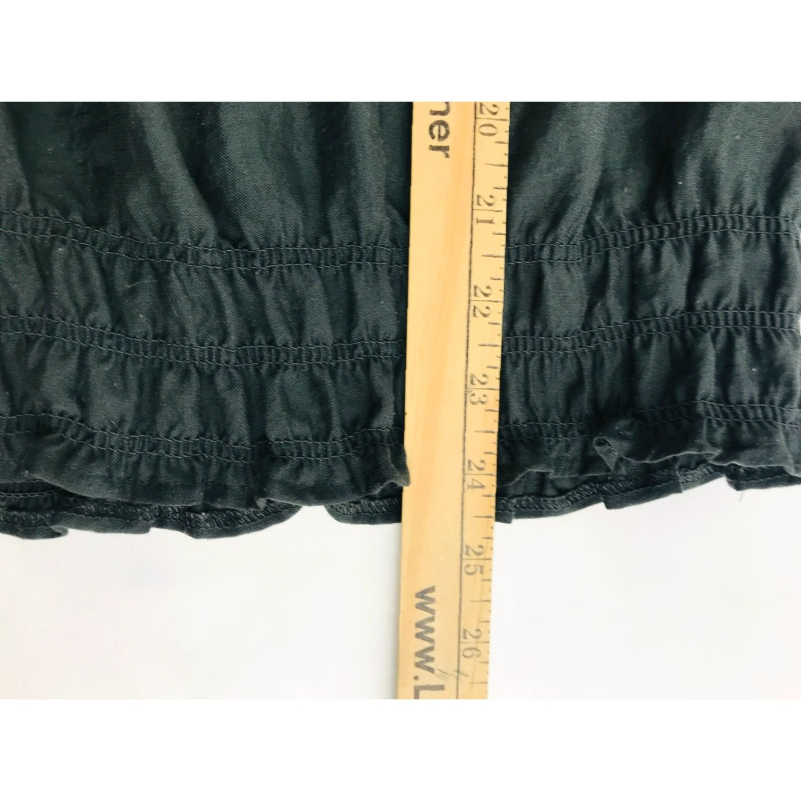 Vintage The Limited Blouse Women's XS Hunter Green Smocked Waist 3/4 Button Ruffled Size XS / US 0-2 / IT 36-38 - 4 Thumbnail