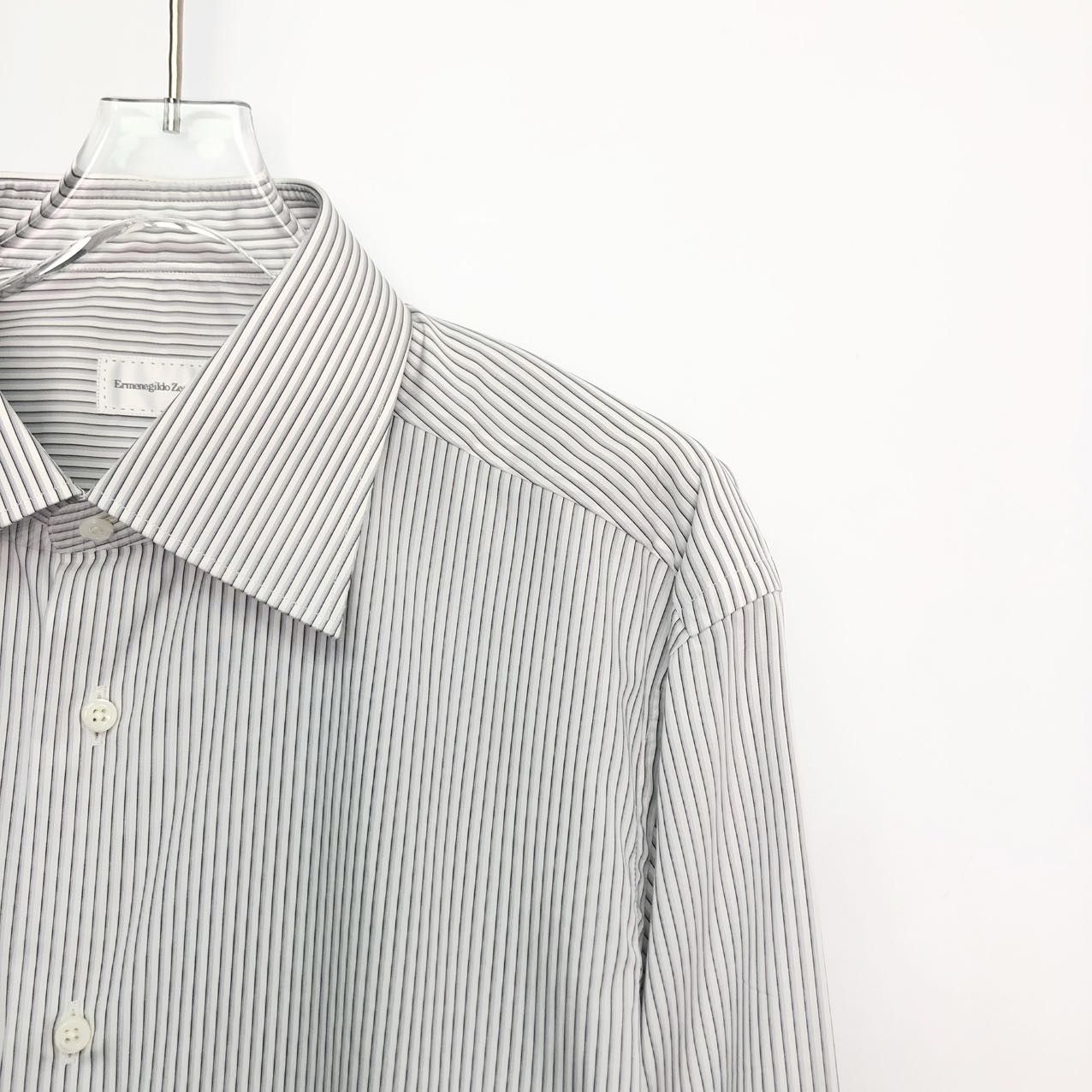 Z Zegna Zegna Striped Button Long Sleeve Shirt K26WX Size US M / EU 48-50 / 2 - 3 Thumbnail
