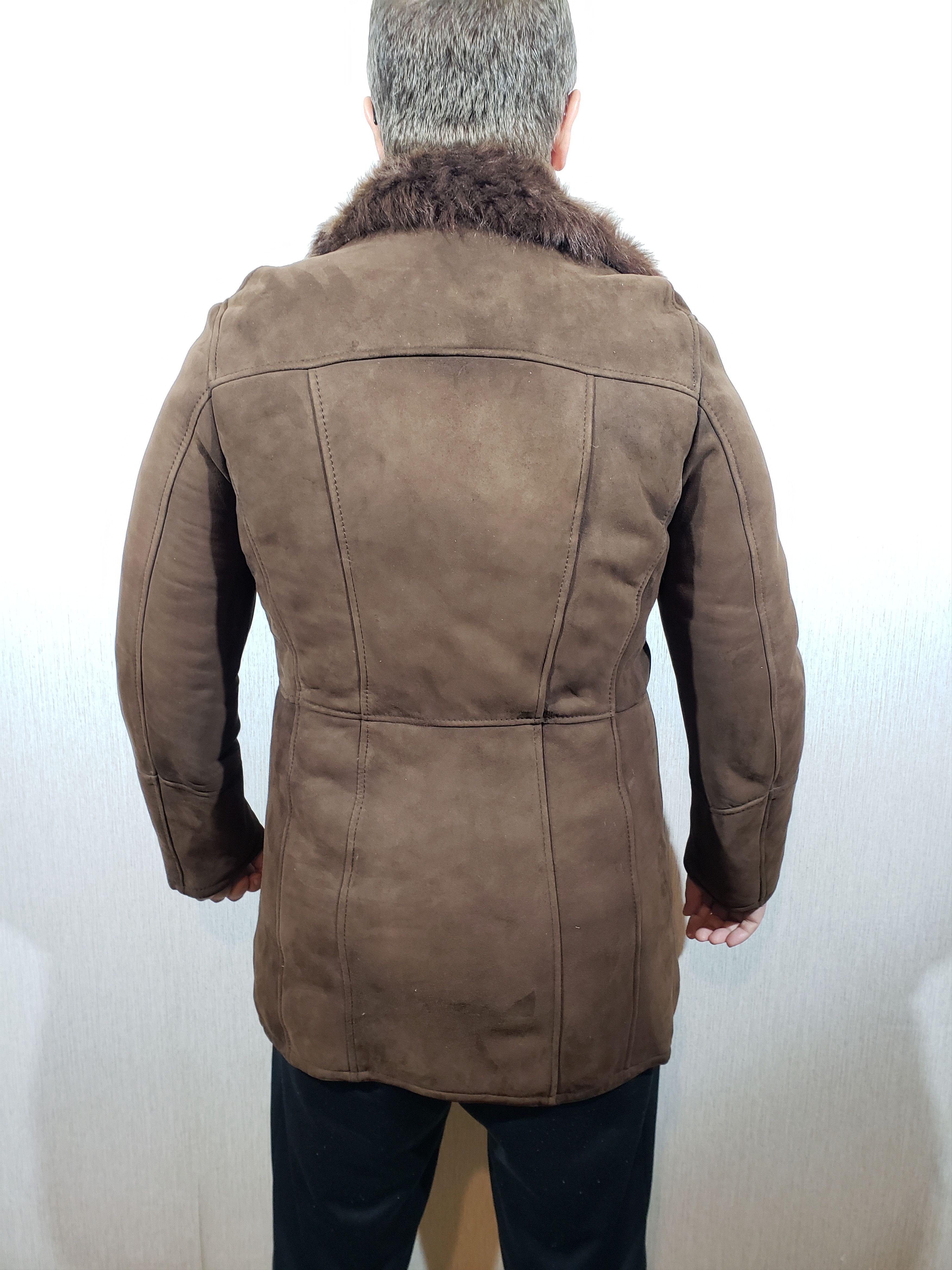 Other Men's brown sheepskin coat with buttons. Size US M / EU 48-50 / 2 - 4 Thumbnail