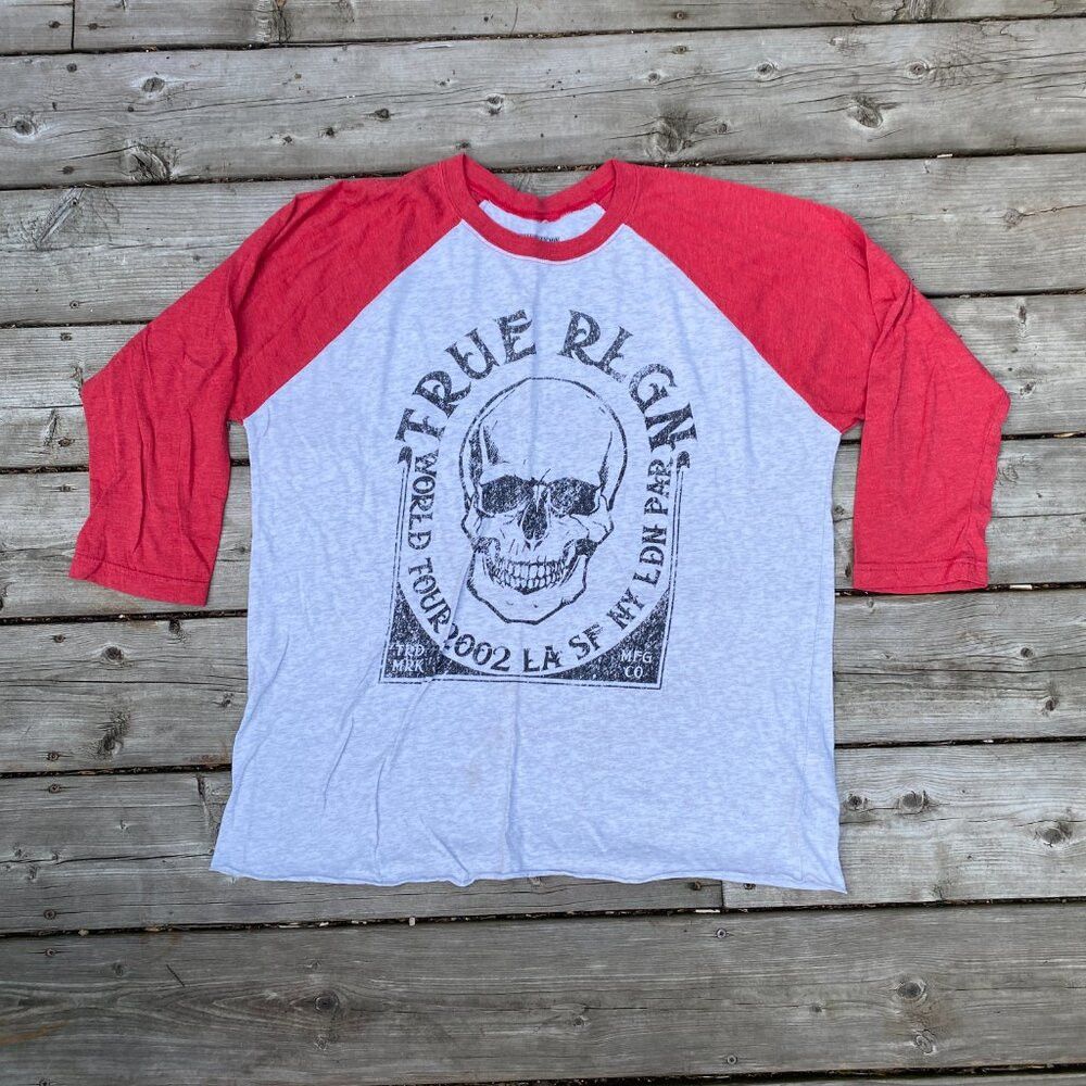 True Religion × Vintage True Religion Graphic T Shirt Skull Long Sleeve XL Size US XL / EU 56 / 4 - 2 Thumbnail