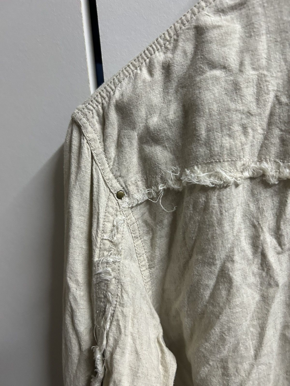 GOA Archival Distressed Linen Blend Tunic Shirt/Duster Size US XXL / EU 58 / 5 - 5 Thumbnail