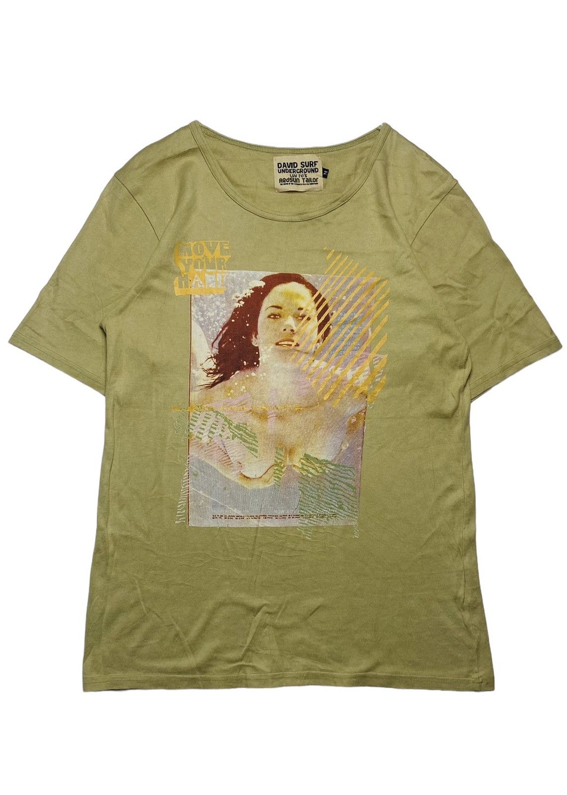 image of Hysteric Glamour x Vintage 2000S David Underground - Printed Erotic Girl Swim T-Shirt in Brown (Siz