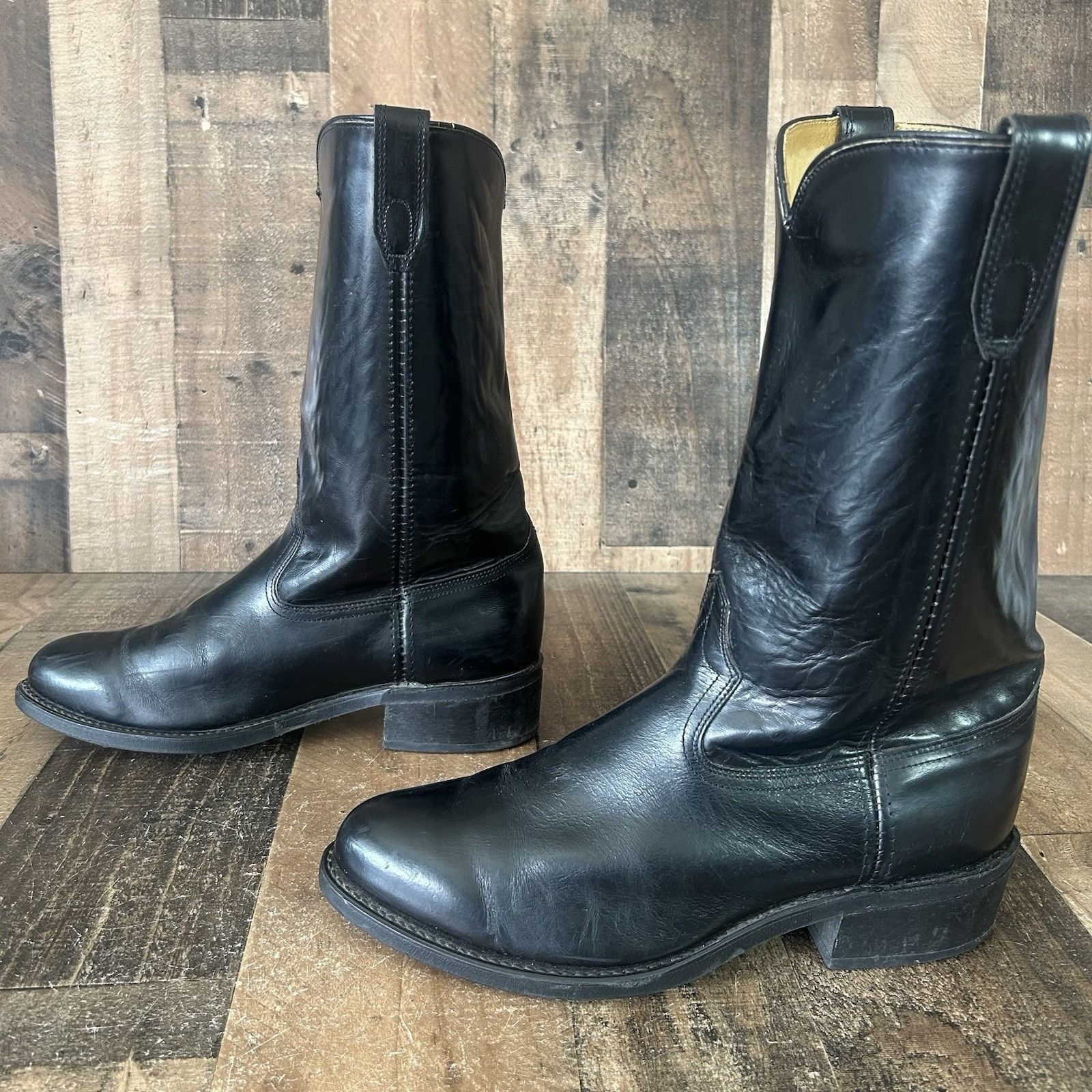 Acme Clothing Acme Vintage Black Oil Resistant Cowboy Boots Mens 10.5 EW Size US 10.5 / EU 43-44 - 12 Thumbnail