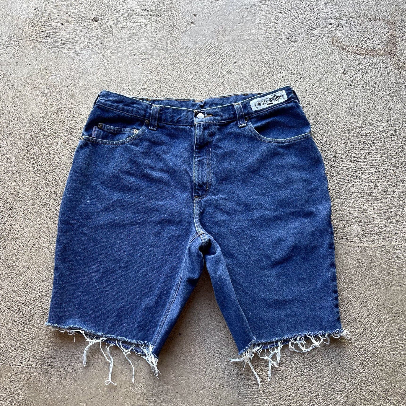 Carhartt VINTAGE Carhartt Bermuda Shorts Denim 36 Mens Relaxed Fit Blue 10" Inseam 90s Hip Hop Workwear Baggy Cut Off Jeans Baggy Y2K Size US 36 / EU 52 - 4 Thumbnail