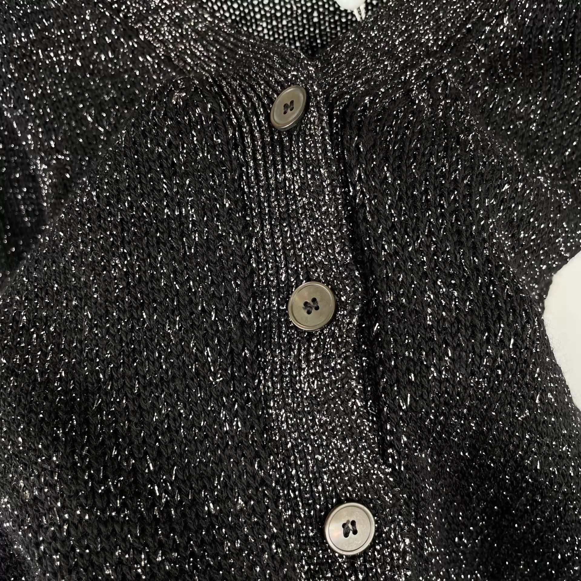 Miu Miu MIU MIU Black Metallic Knit Cardigan Size 38 Size XS / US 0-2 / IT 36-38 - 3 Thumbnail