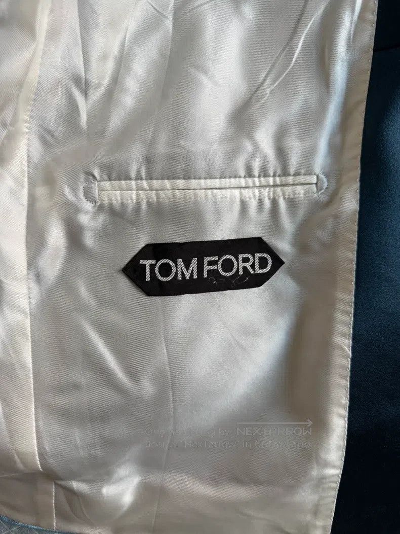 Tom Ford Tom Ford Classic Shelton shawl collar velvet blue-green ev Size 52R - 6 Thumbnail