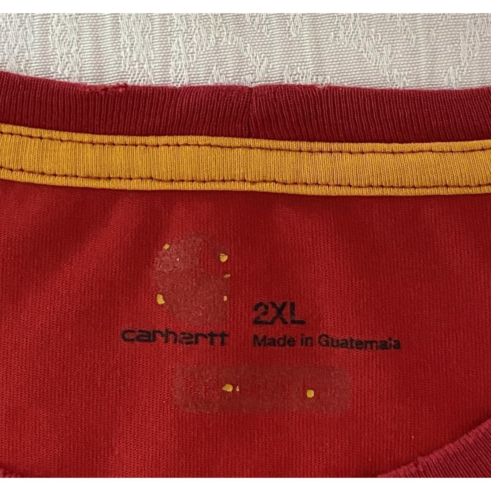Carhartt Carhartt Shirt Mens 2XL Red Pocket Workwear Short Sleeve Logo Cotton Blend Size US XXL / EU 58 / 5 - 4 Thumbnail