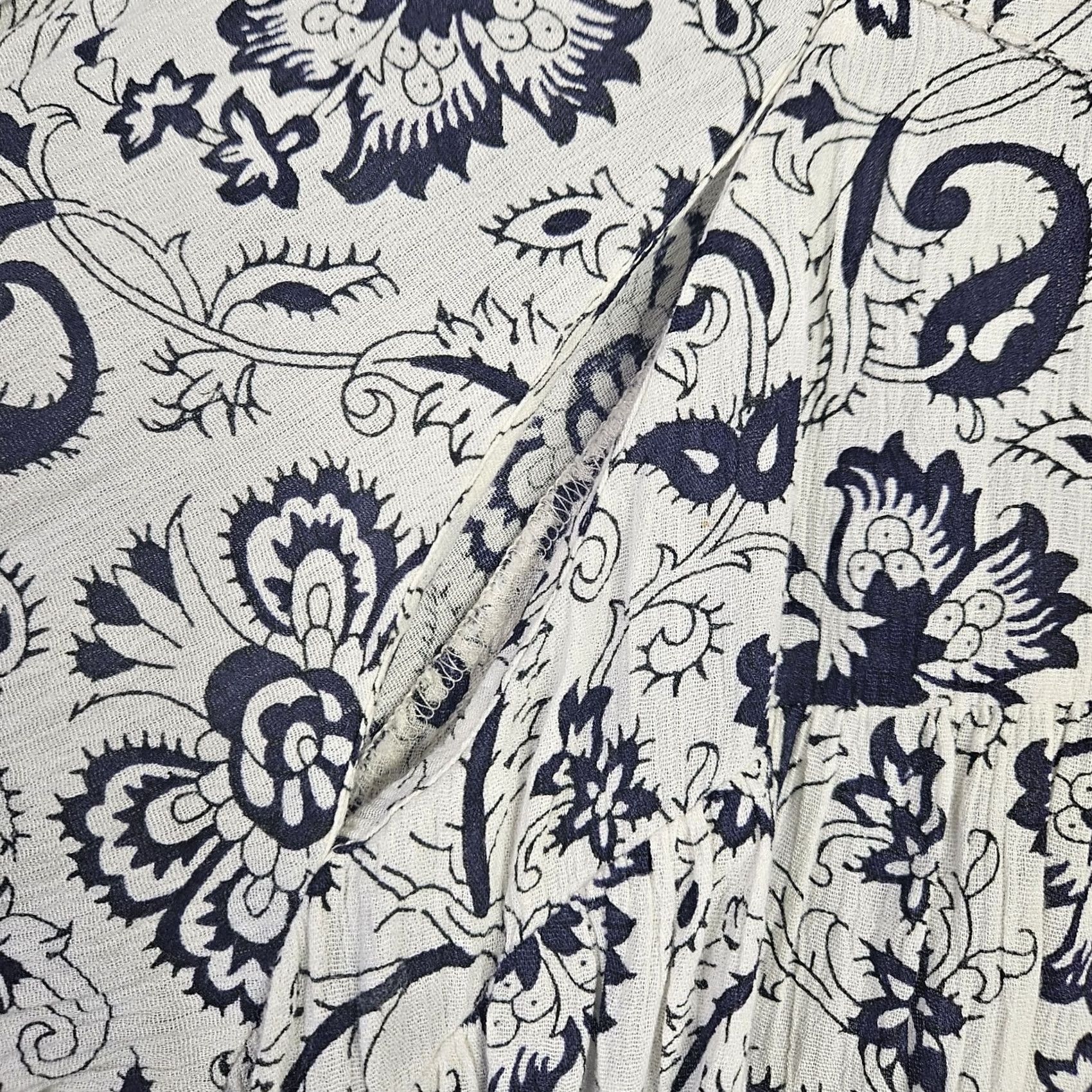 Vintage Denim & Supply Ralph Lauren Shirt Junior's Floral Print Long Sleeve Sz L/G Blue Size L / US 10 / IT 46 - 3 Thumbnail