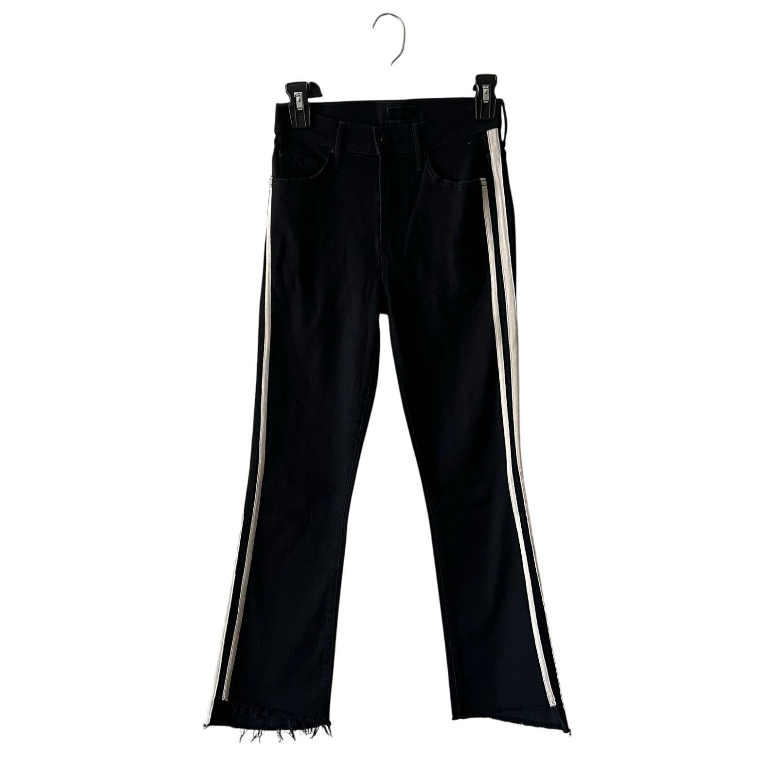 MOTHER Mother Insider Crop Step Fray jeans in Guilty Racer black Size 25" / US 0 / IT 36 - 6 Thumbnail