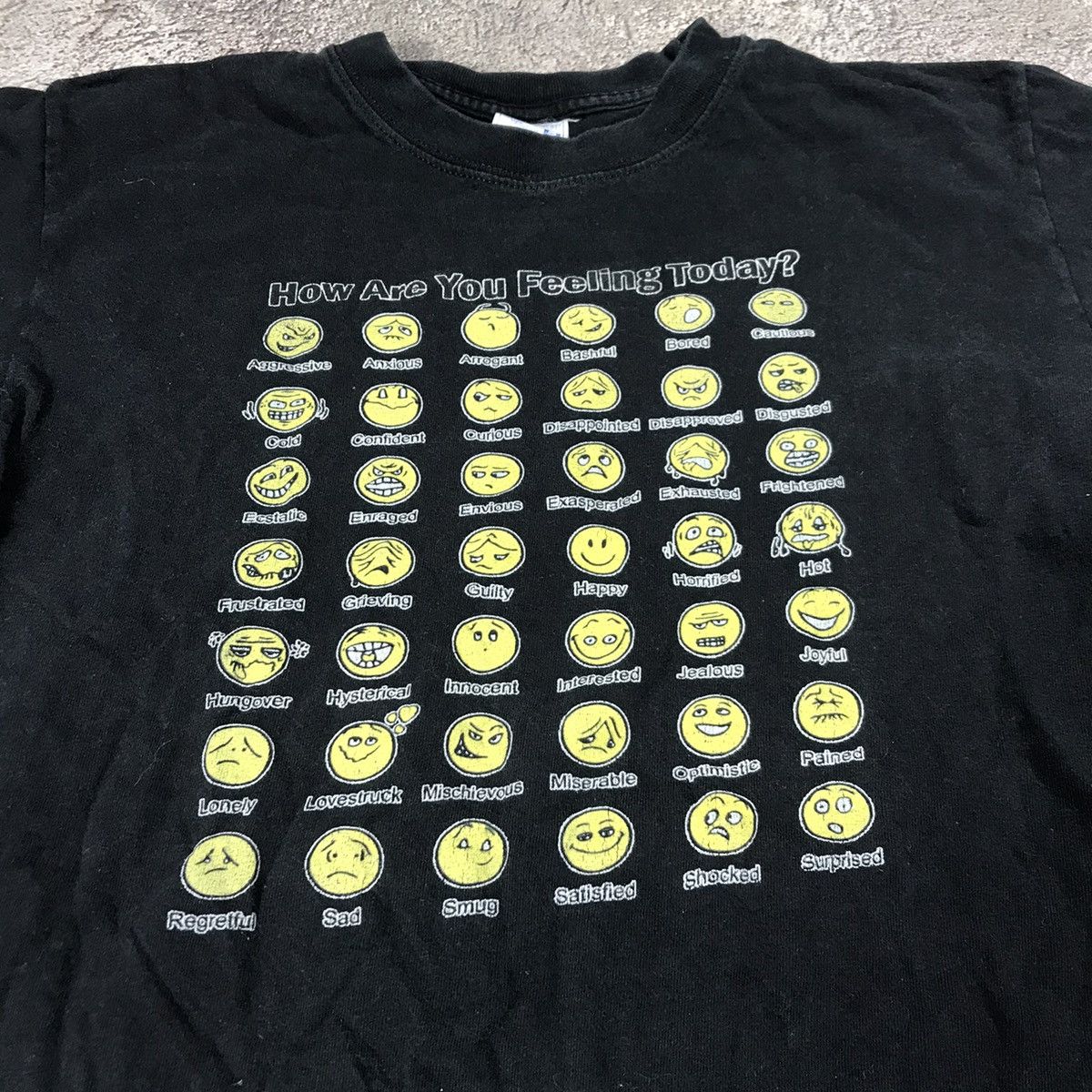 Vintage Vintage Y2K Graphic Tee Emotion Chart Streetwear Rave Black Size US M / EU 48-50 / 2 - 1 Thumbnail