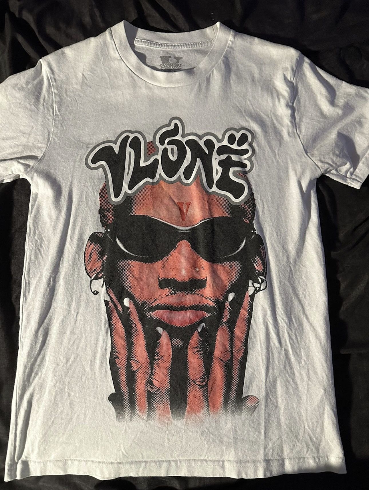 image of Vlone Dennis Rodman Shirt Size S in White, Men's