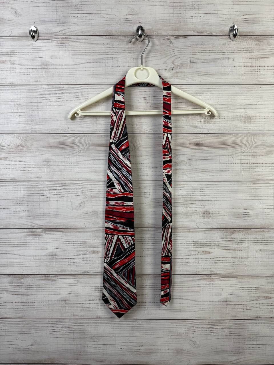 Pierre Balmain Pierre Balmain Tie Red Blue Black Silver White Silk Necktie Size ONE SIZE - 1 Thumbnail