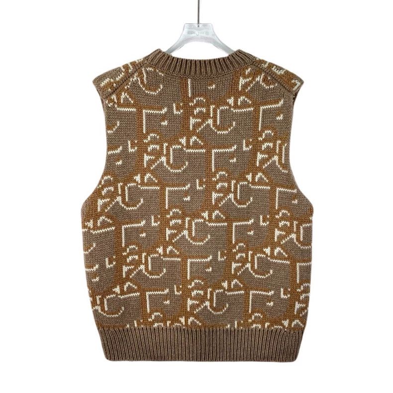 Dior Dior Co-branded 22 brown logo pattern inlaid cashmere roun Size US L / EU 52-54 / 3 - 2 Thumbnail