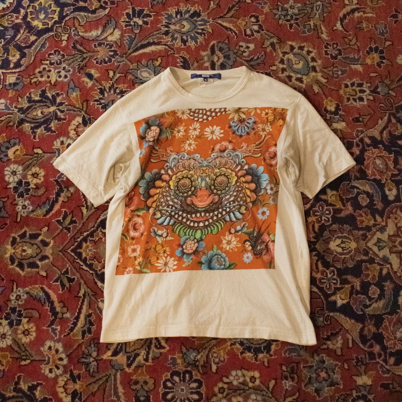 Pre-owned Comme Des Garçons Junya Watanabe Man Tribal Graphic T-shirt In Multi