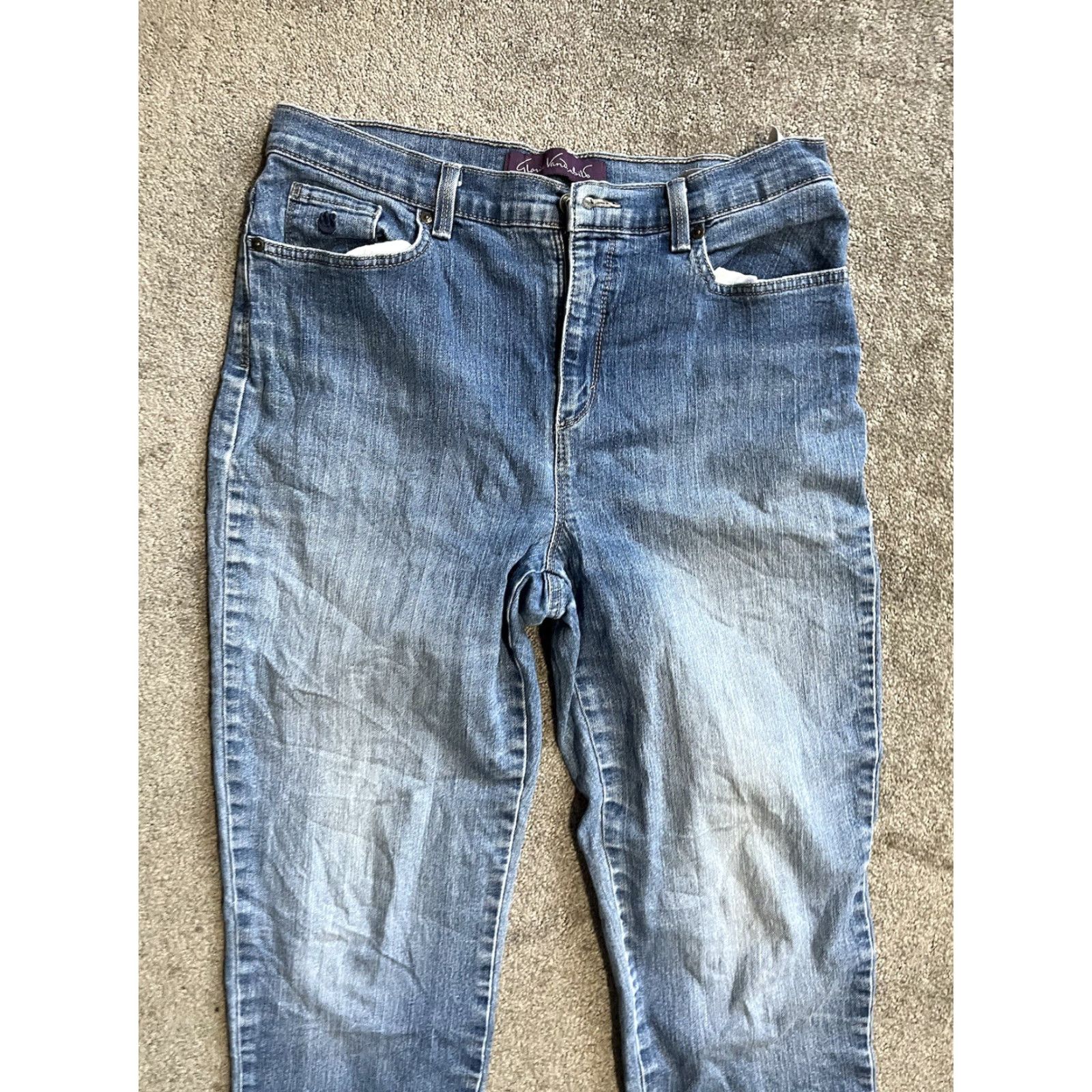 Gloria Vanderbilt Gloria Vanderbilt Jeans Womens Size 12 Blue Straight Leg Amanda Distressed Size 34" / US 12 / IT 48 - 2 Thumbnail