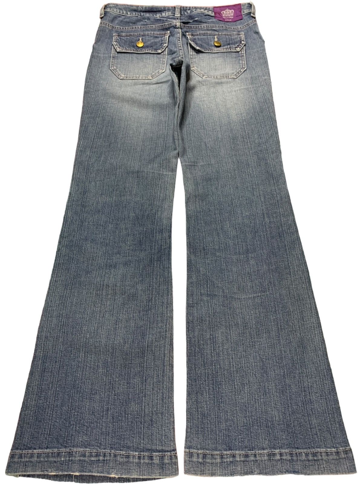 Japanese Brand Vintage Japanese Brand Faded Wash Flare Style Jeans Size 31" - 2 Thumbnail