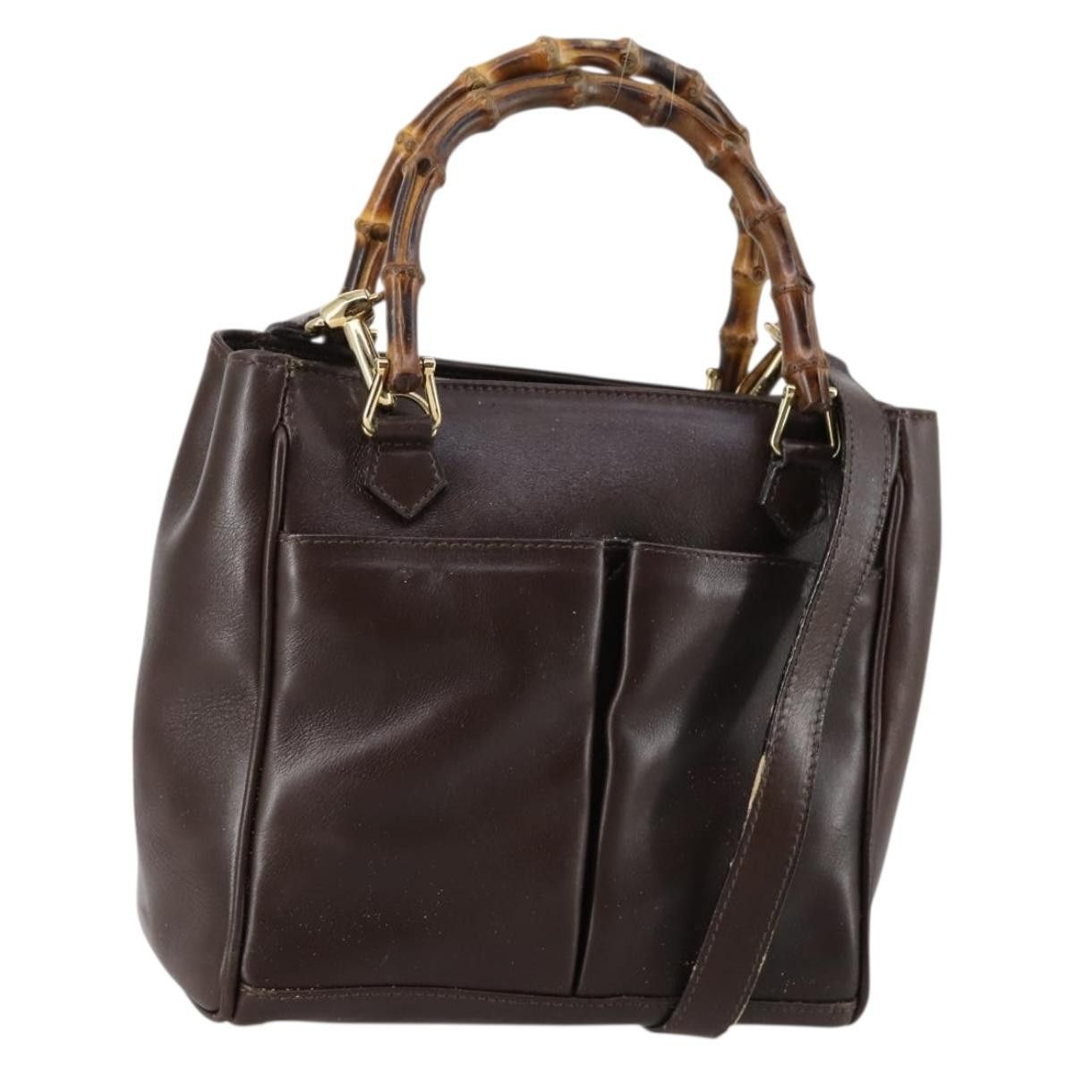 Gucci GUCCI Bamboo Handbag Leather Brown Size ONE SIZE - 1 Thumbnail