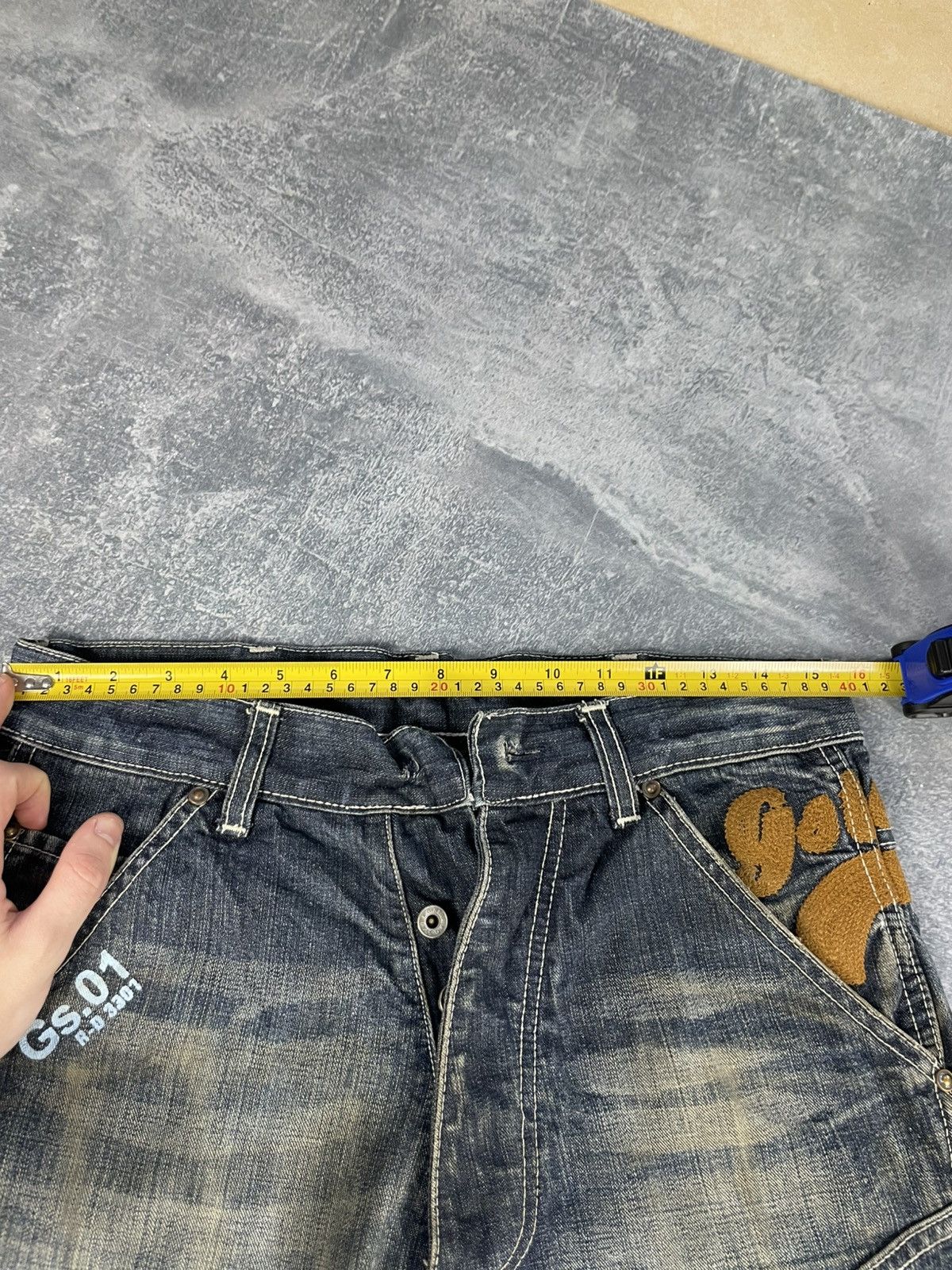 G-Star Vintage distressed BIG LOGO G Star Raw denim jeans Size US 30 / EU 46 - 12 Thumbnail