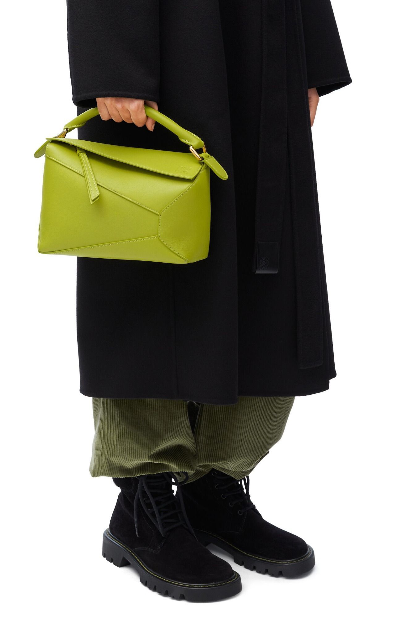 Loewe LOEWE Puzzle Edge small meadow green leather shoulder bag Size ONE SIZE - 3 Thumbnail