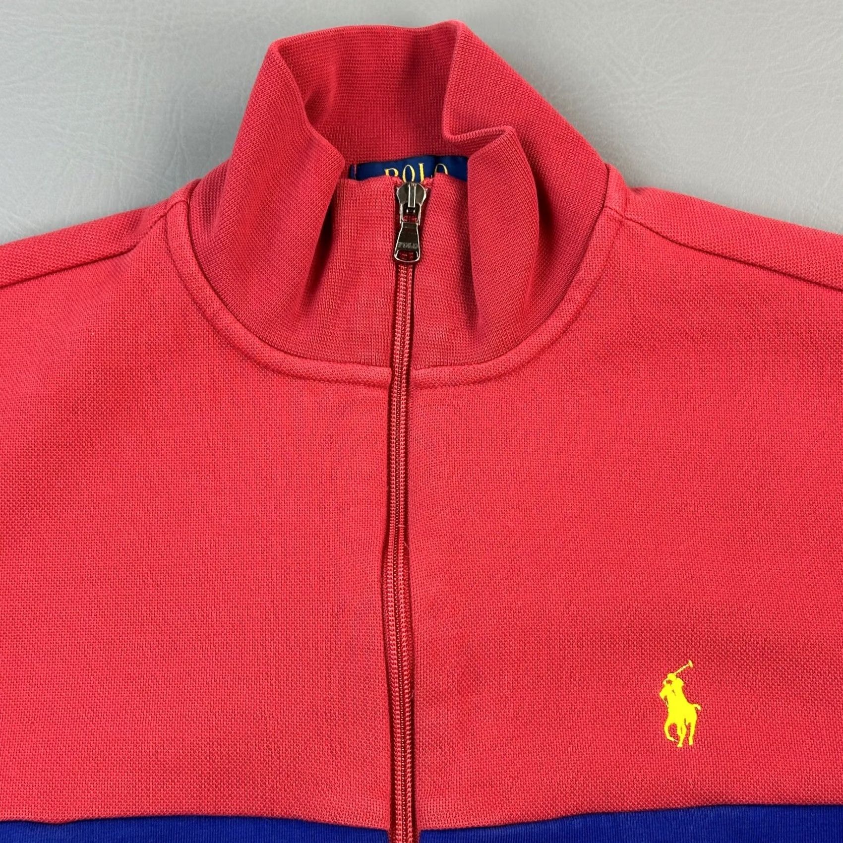 Polo Ralph Lauren Polo Ralph Lauren Double-knit Track Jacket Mens Small Coral Colorblock Full Zip Size US S / EU 44-46 / 1 - 4 Thumbnail