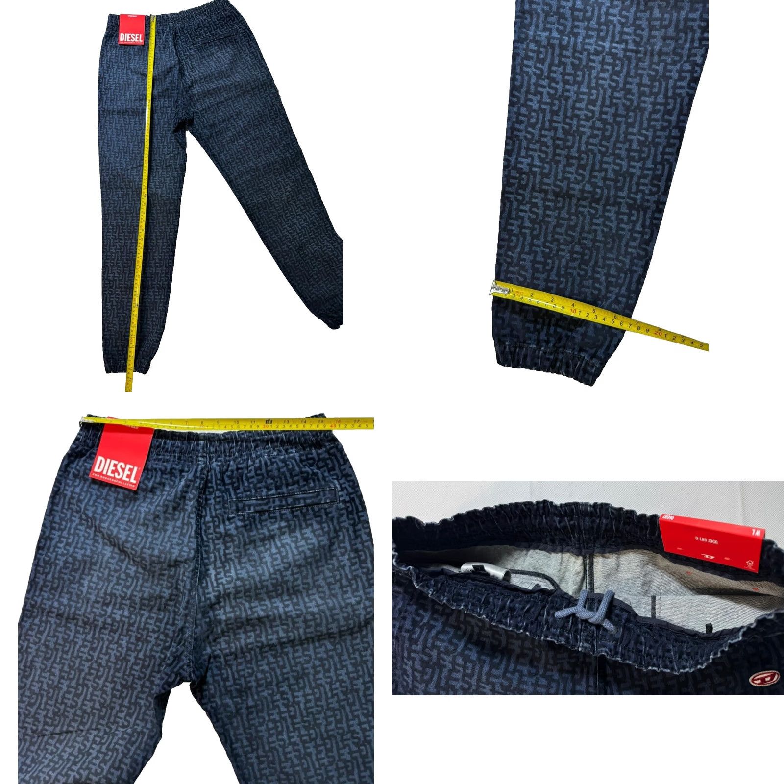 Diesel Diesel D-Lab Tapered Fit Regular Waist Coated Blue Joggjeans | L | Unisex | Stretch | Denim | Cotton | Logo | Mens Size US 33 - 8 Thumbnail