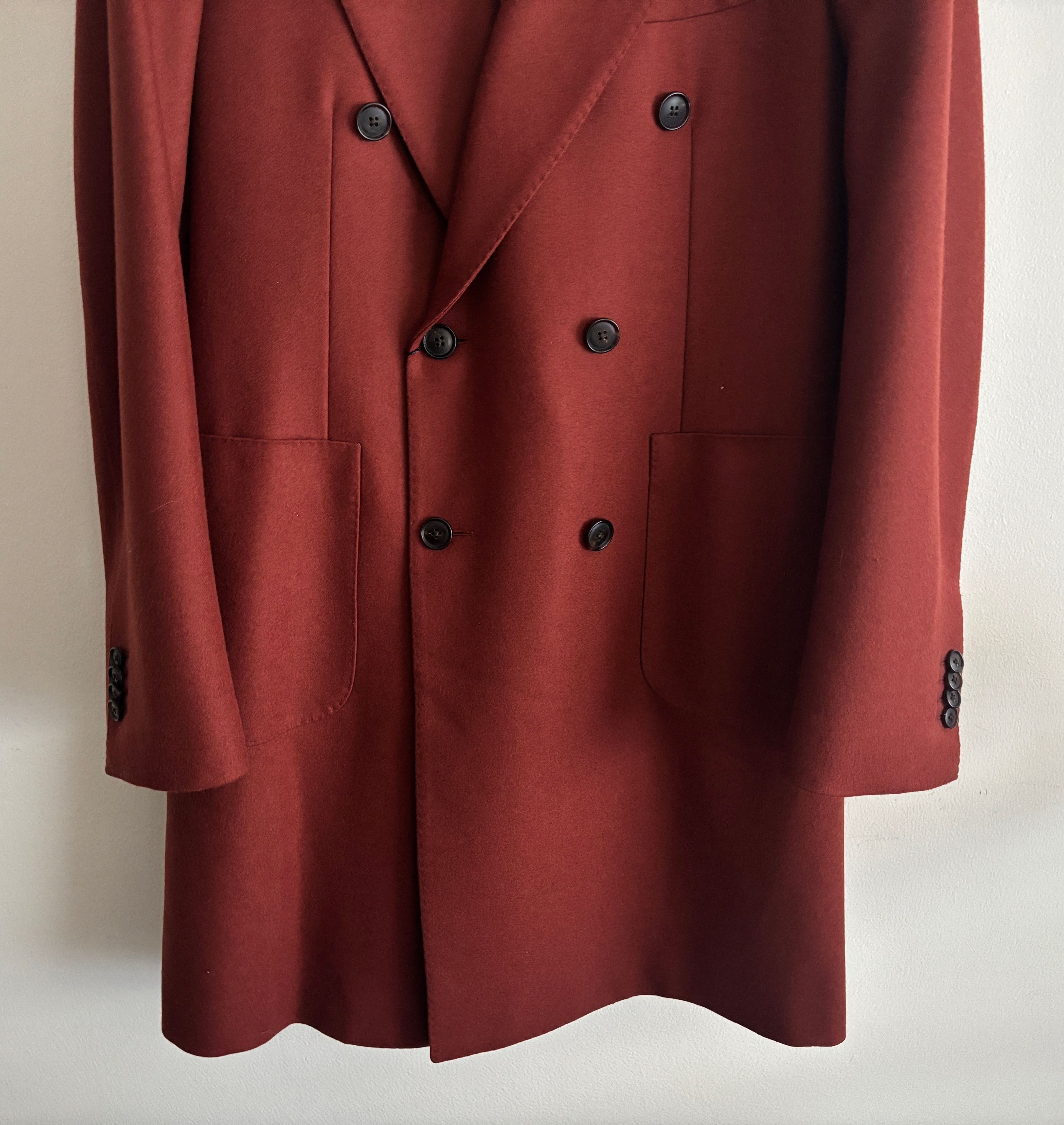 Suitsupply $595 Red Double Breasted Overcoat - Small/Medium Size US M / EU 48-50 / 2 - 4 Thumbnail
