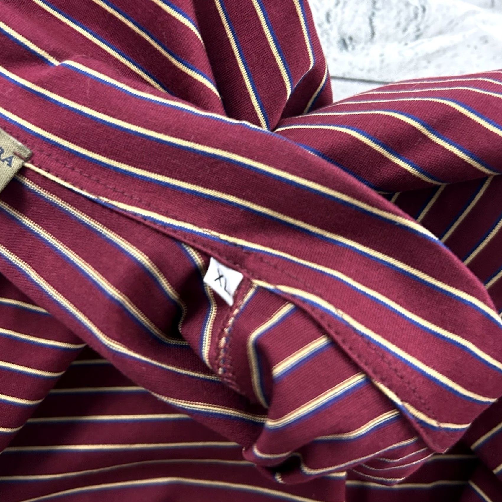 Vintage Luciano Barbera Short Sleeve Striped Polo Shirt Men's XL Maroon Red Shirt Mens XL Striped Polo Luciano Barbera Size US XL / EU 56 / 4 - 6 Thumbnail