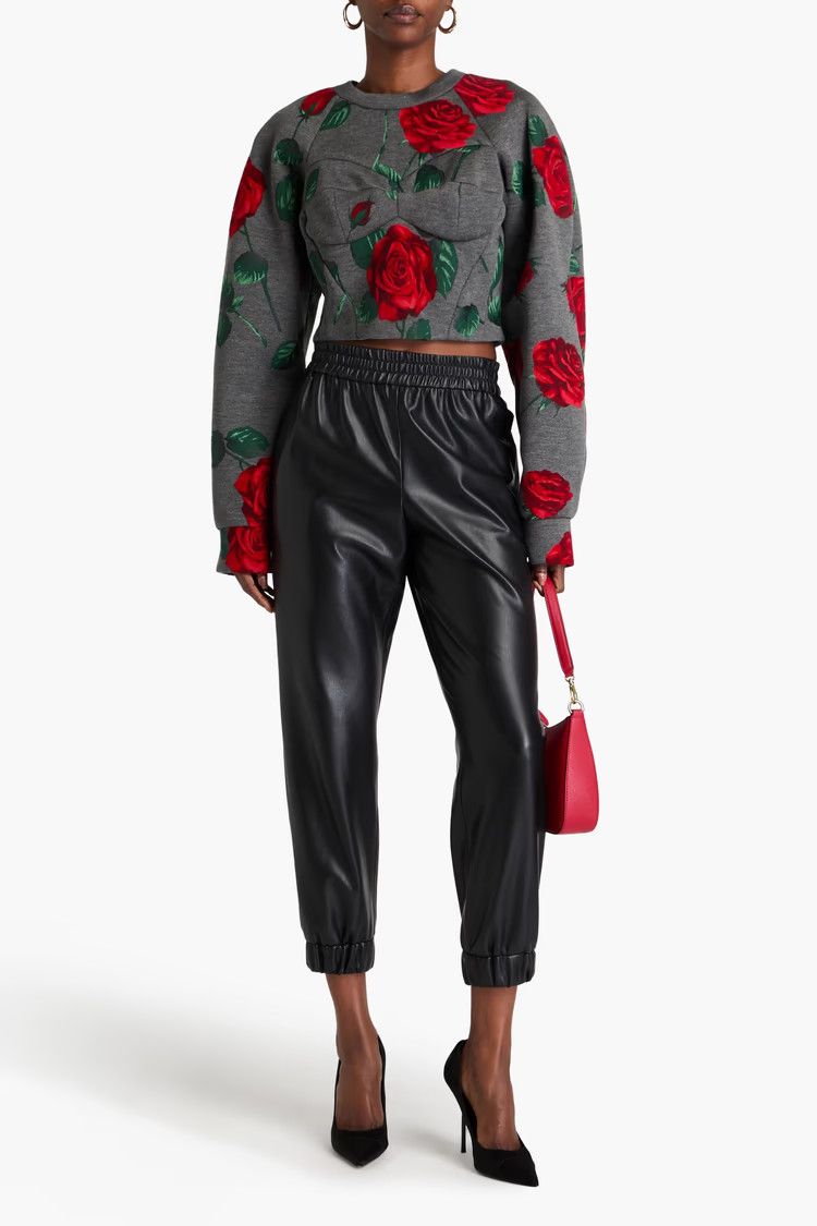 Dolce & Gabbana o1y0925 Rose Flower Sweatshirt in Gray Size M / US 6-8 / IT 42-44 - 2 Thumbnail