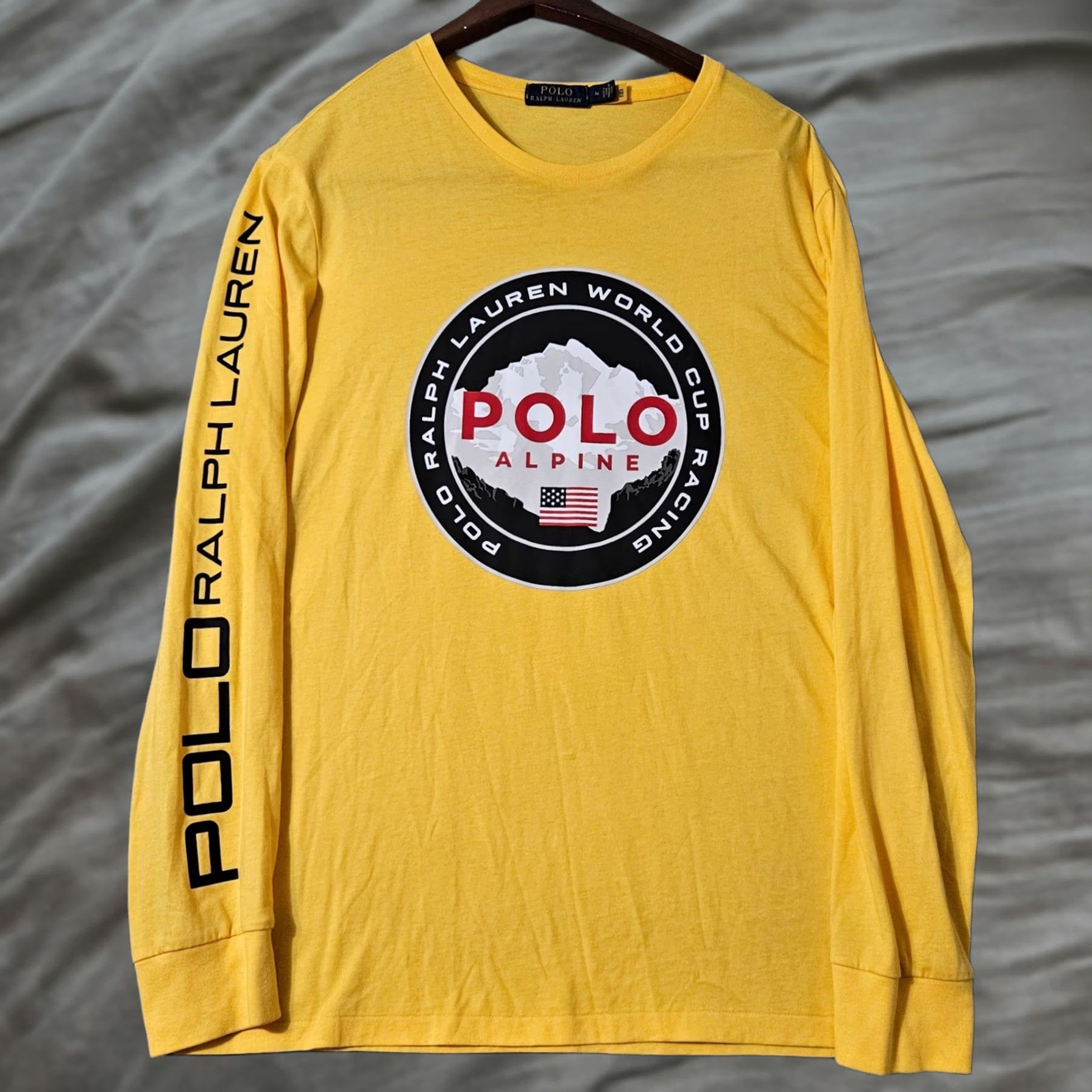 Polo Ralph Lauren Polo Ralph Lauren Mens Medium Yellow Alpine World Cup Graphic Long Sleeve Shirt Size US M / EU 48-50 / 2 - 1 Thumbnail
