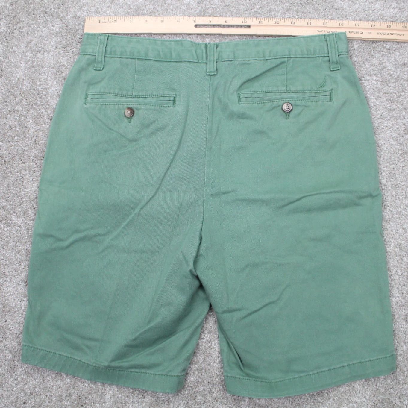 Nautica Nautica Shorts Mens 32 Green Classic Fit Flat Front 10" Inseam Canvas Cotton Chino Style Vintage No Size US 32 / EU 48 - 3 Thumbnail