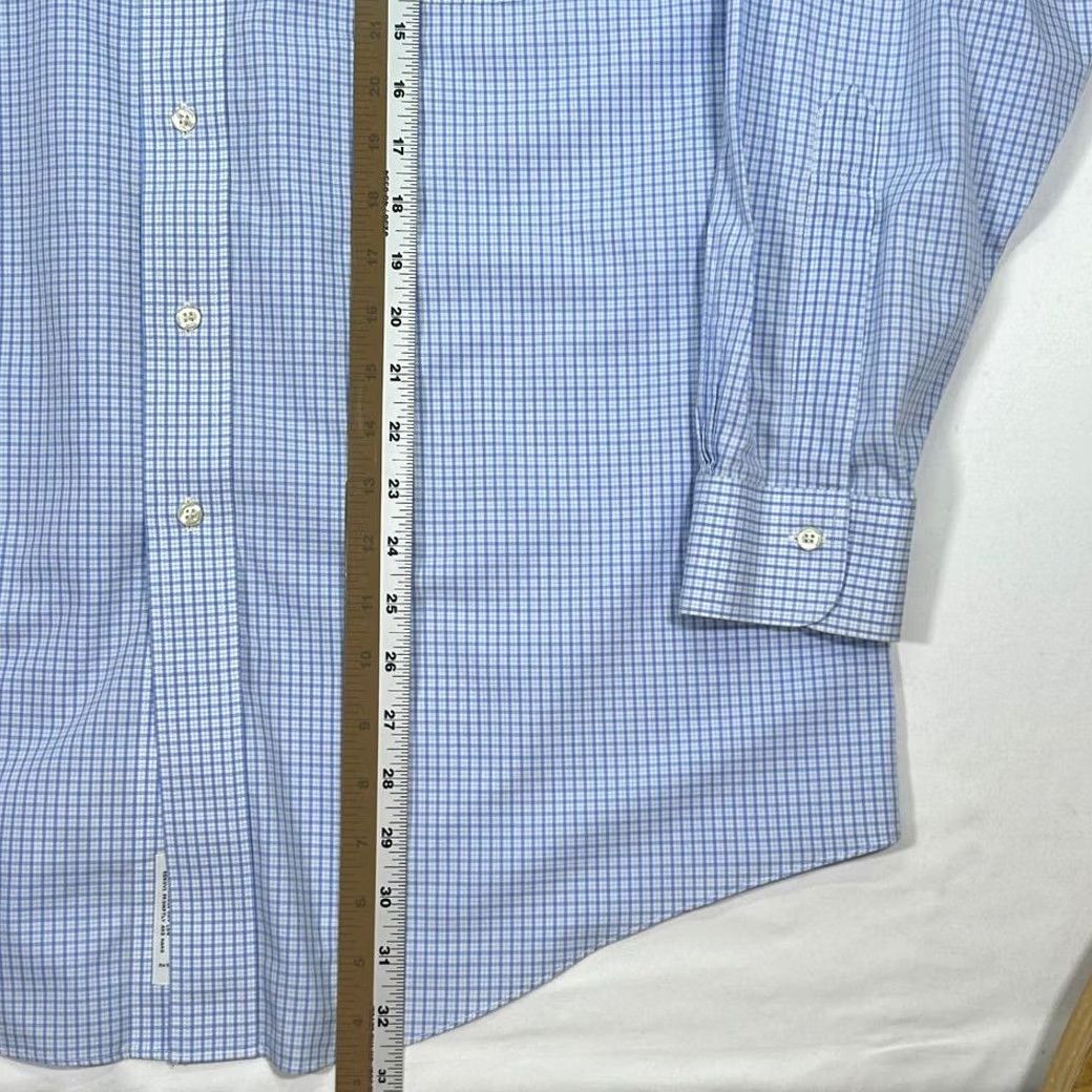 Brooks Brothers Brooks Brothers Dress Shirt Button-Down Blue Check Mens 16.5-33 Non-Iron Classic Fit Long Sleeve 100% Cotton Size US XL / EU 56 / 4 - 6 Thumbnail