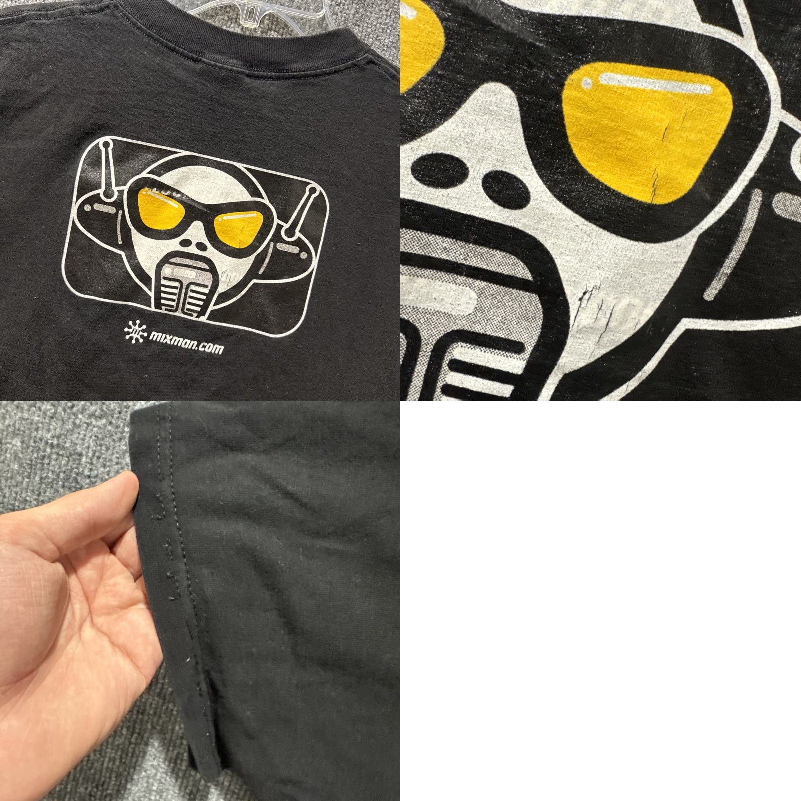 Hanes VINTAGE Mixman Music Mixer Alien Short Sleeve Black T-Shirt Men’s XL Y2K 90s Hanes Mens Size US XL / EU 56 / 4 - 8 Thumbnail