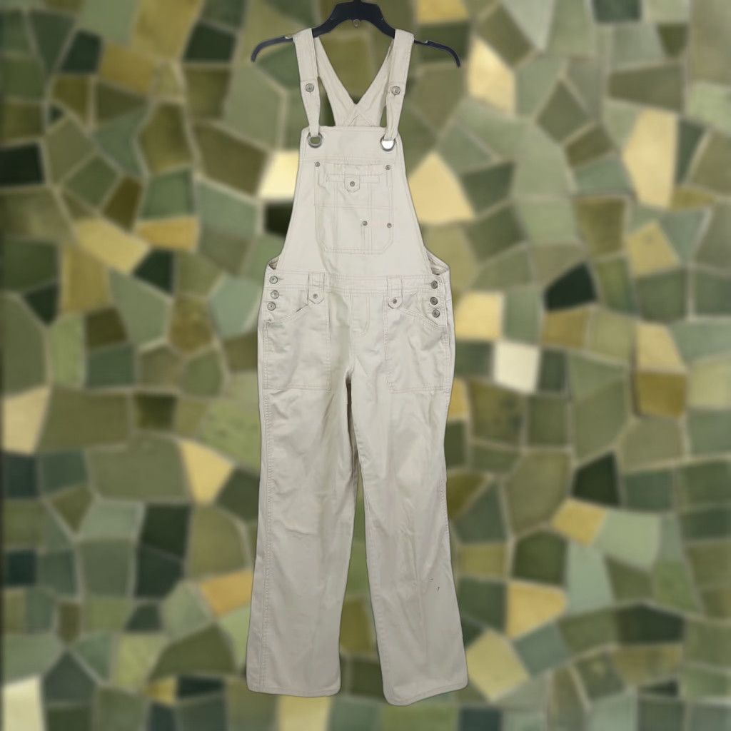 Vintage VINTAGE No Boundaries Overall Khaki Cream 11 Women Bib Straight Leg 31in Inseam 90s Theme Size 32" / US 10 / IT 46 - 1 Thumbnail