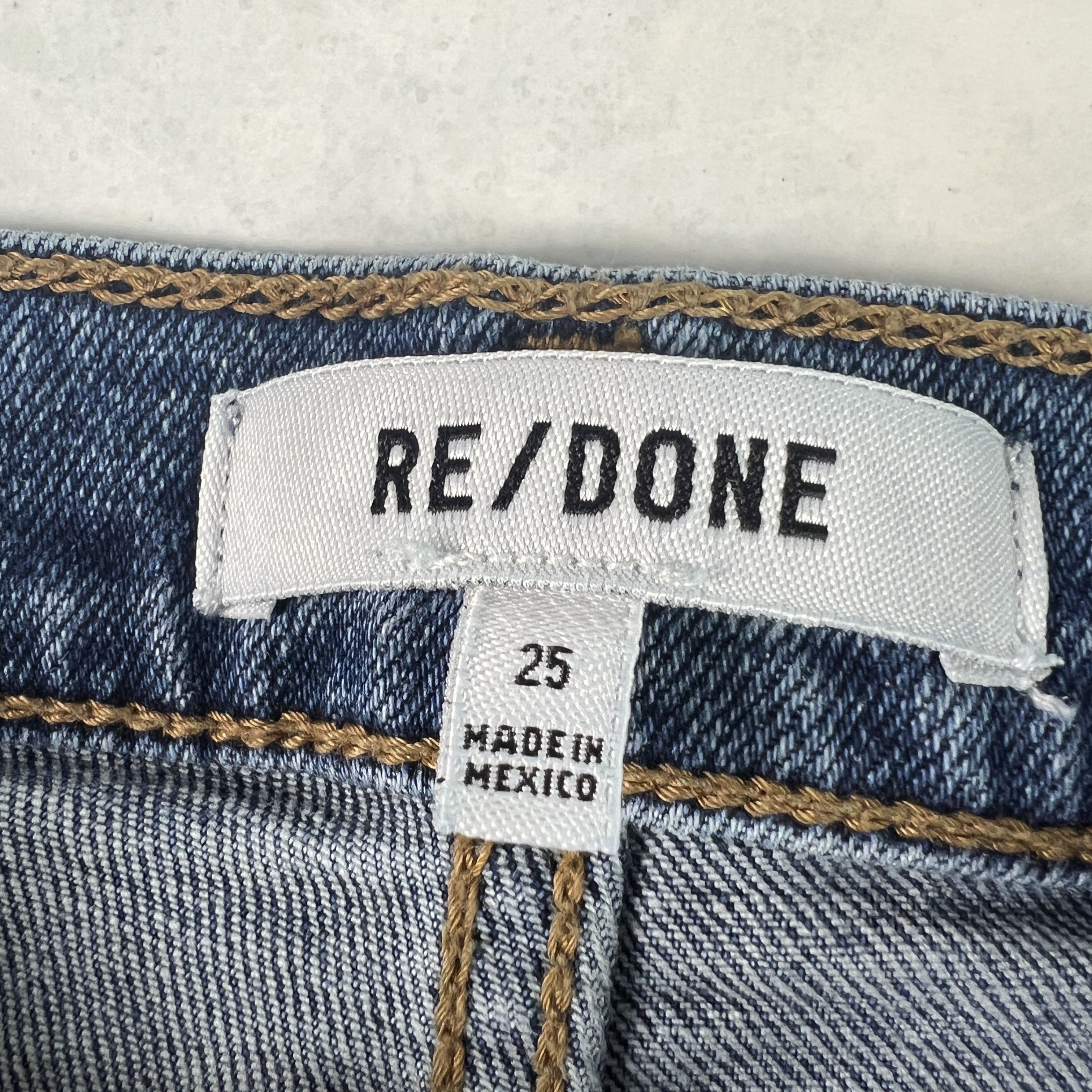RE/DONE Re/Done Jean 70s Stove Pipe High Rise Skinny Crop Blue Denim Size 25" / US 0 / IT 36 - 9 Thumbnail