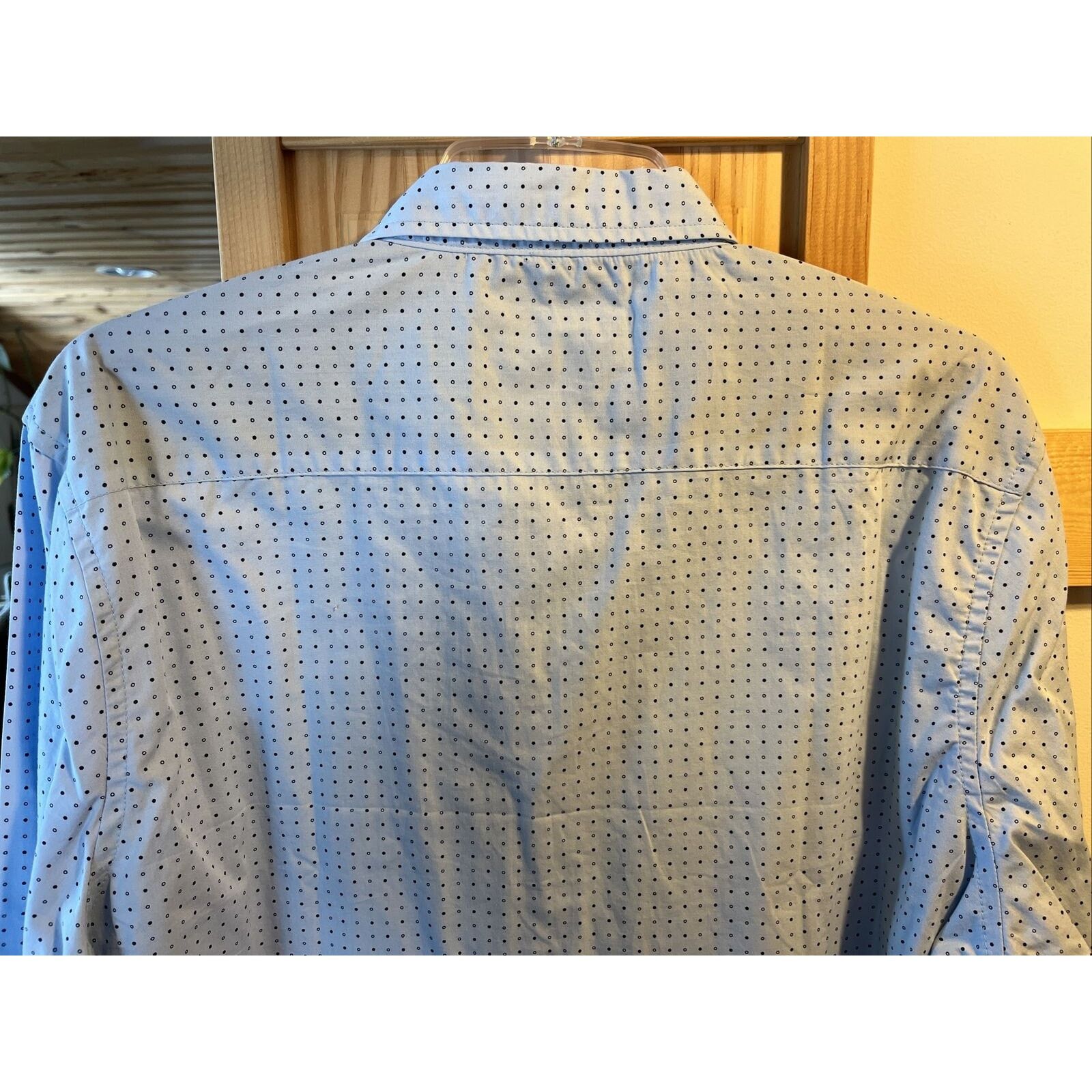 Other Level Ten Men's L Blue Polka Dot Button Down LS Cotton Shirt Size US L / EU 52-54 / 3 - 8 Thumbnail