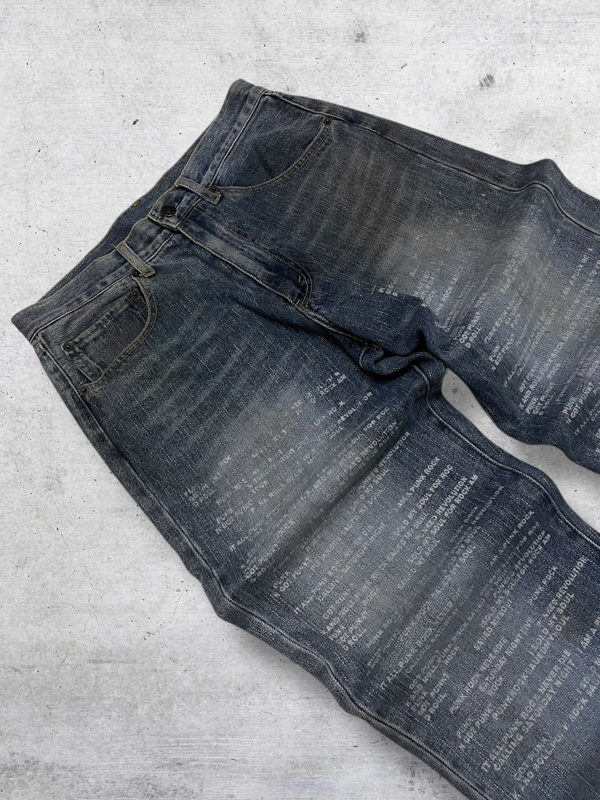 Hysteric Glamour VINTAGE IN THE ATTIC JAPAN DESIGNER 90S POEM PUNK DENIM Size US 30 / EU 46 - 6 Thumbnail