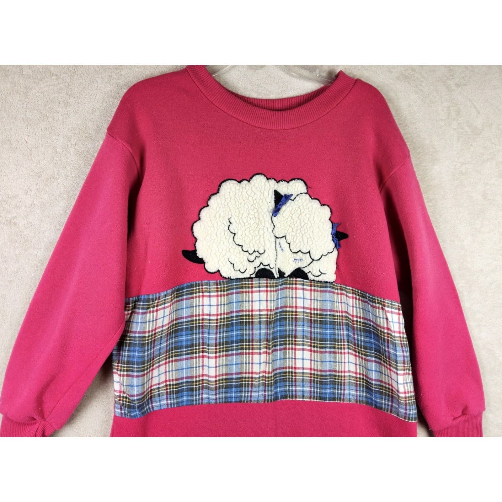 Vintage VINTAGE Night Gear Fleece Nightgown Pink Plaid L Womens Size ONE SIZE - 3 Thumbnail