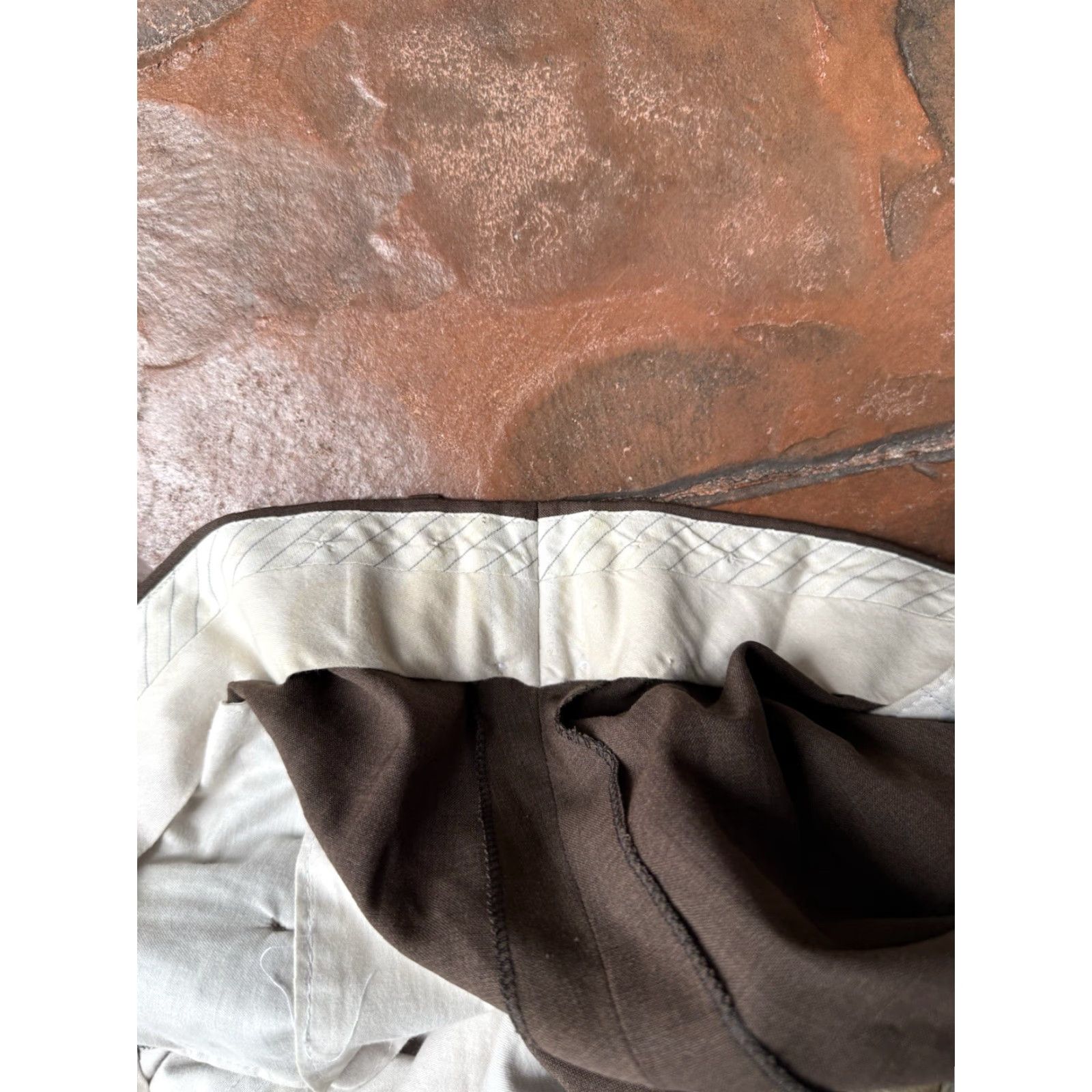 Ermenegildo Zegna VINTAGE Ermenegildo Zegna Su Misura Dress Pants Mens 46x27 Brown Wool Straight Front Button Zipper Slas h Pocket Size US 30 / EU 46 - 4 Thumbnail