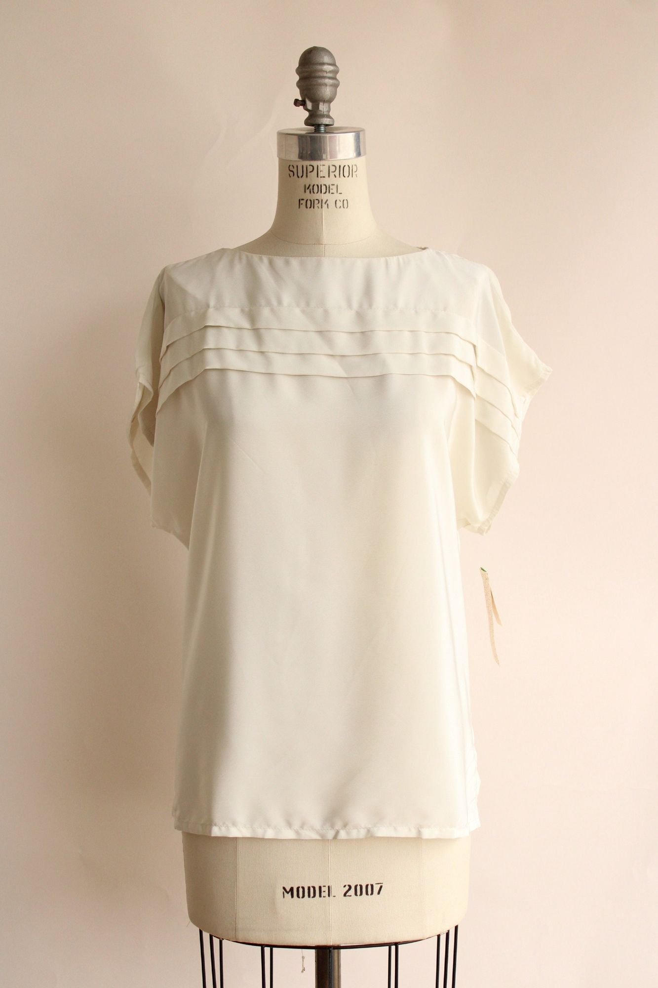 Other Vintage 1980s Blouse, NWT Kaki Roberts Winter White Shirt, S Size M / US 6-8 / IT 42-44 - 2 Thumbnail