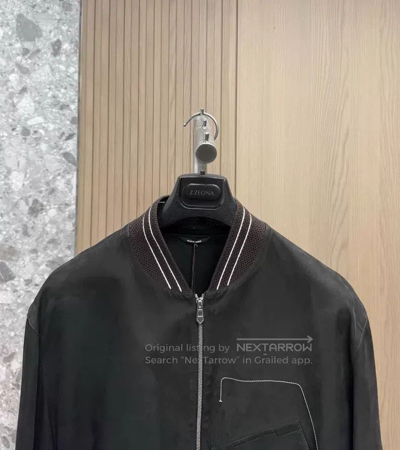 Hermes Hermes 24 Autumn-Winter Leather Biker Jacket, Suede Cowhid Size US L / EU 52-54 / 3 - 2 Thumbnail