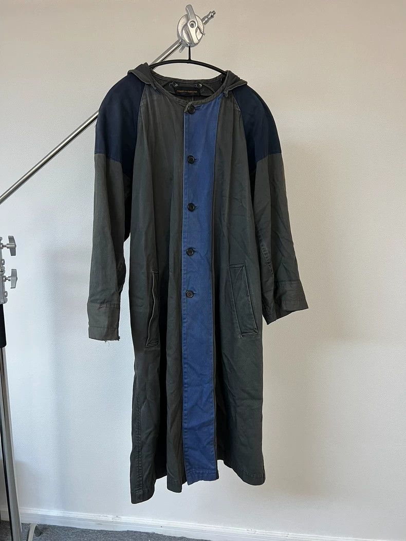 AD2003 comme des garçon denim trench / M Comme Des Garcons Trench Coat | Grailed